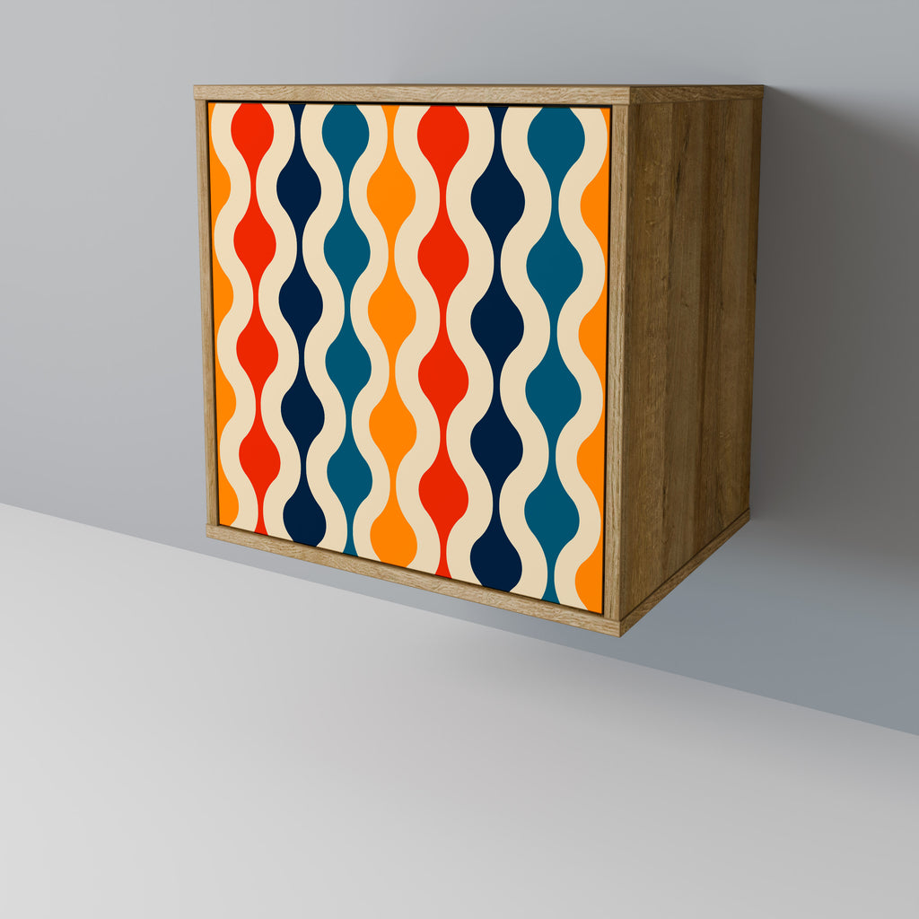 COLORFUL NOSTALGIA Sideboard mit 1 Tür in Eiche-Optik