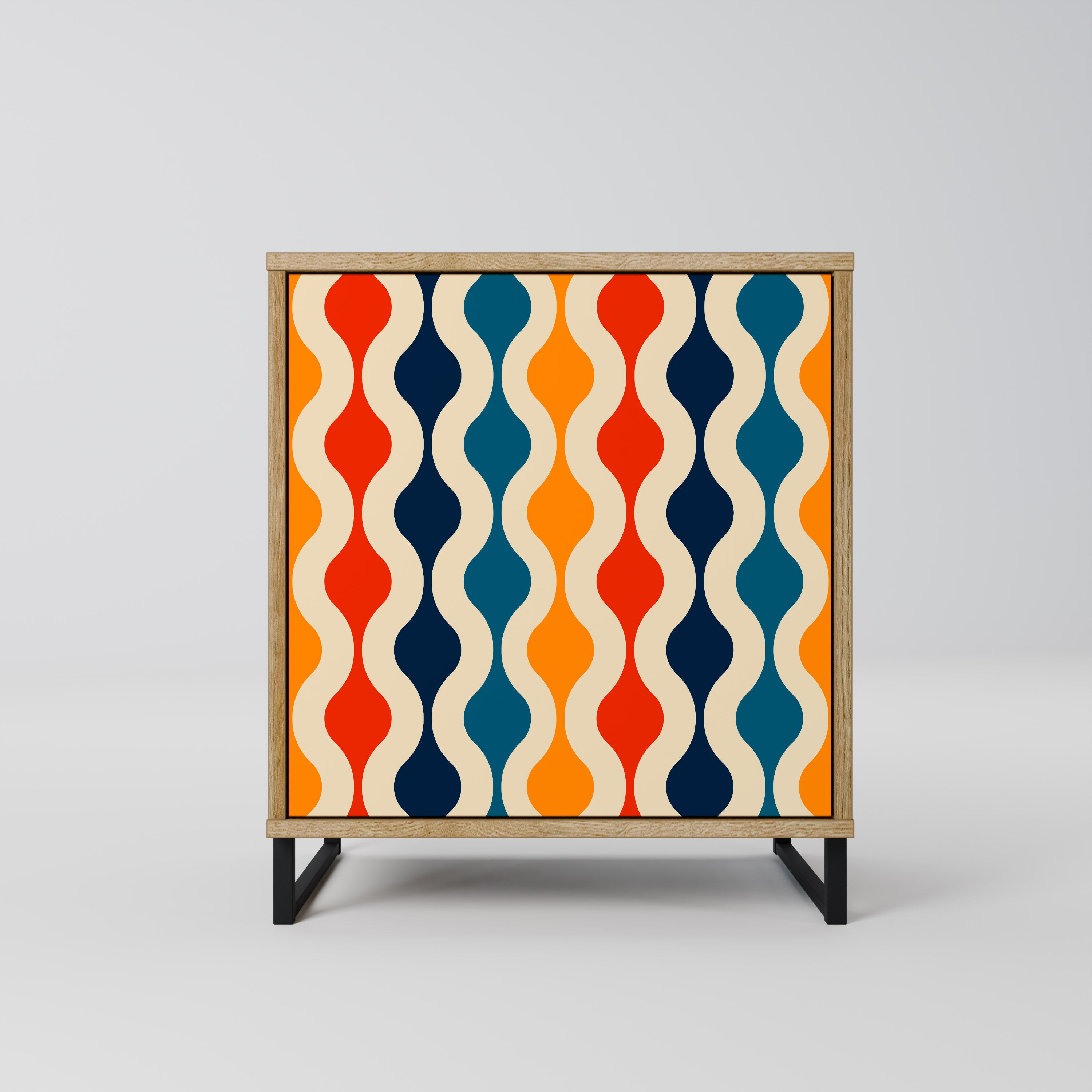 COLORFUL NOSTALGIA Sideboard mit 1 Tür in Eiche-Optik