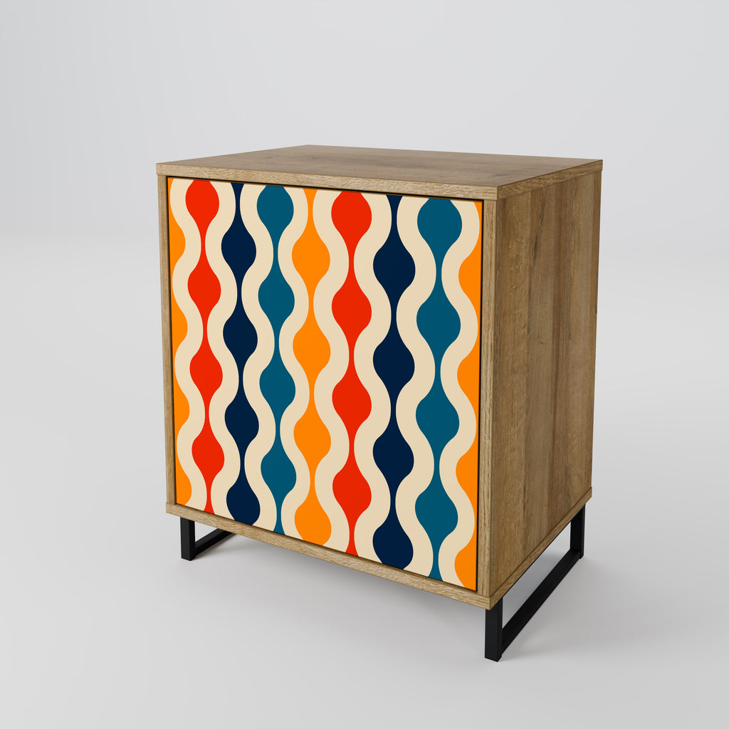 COLORFUL NOSTALGIA Sideboard mit 1 Tür in Eiche-Optik