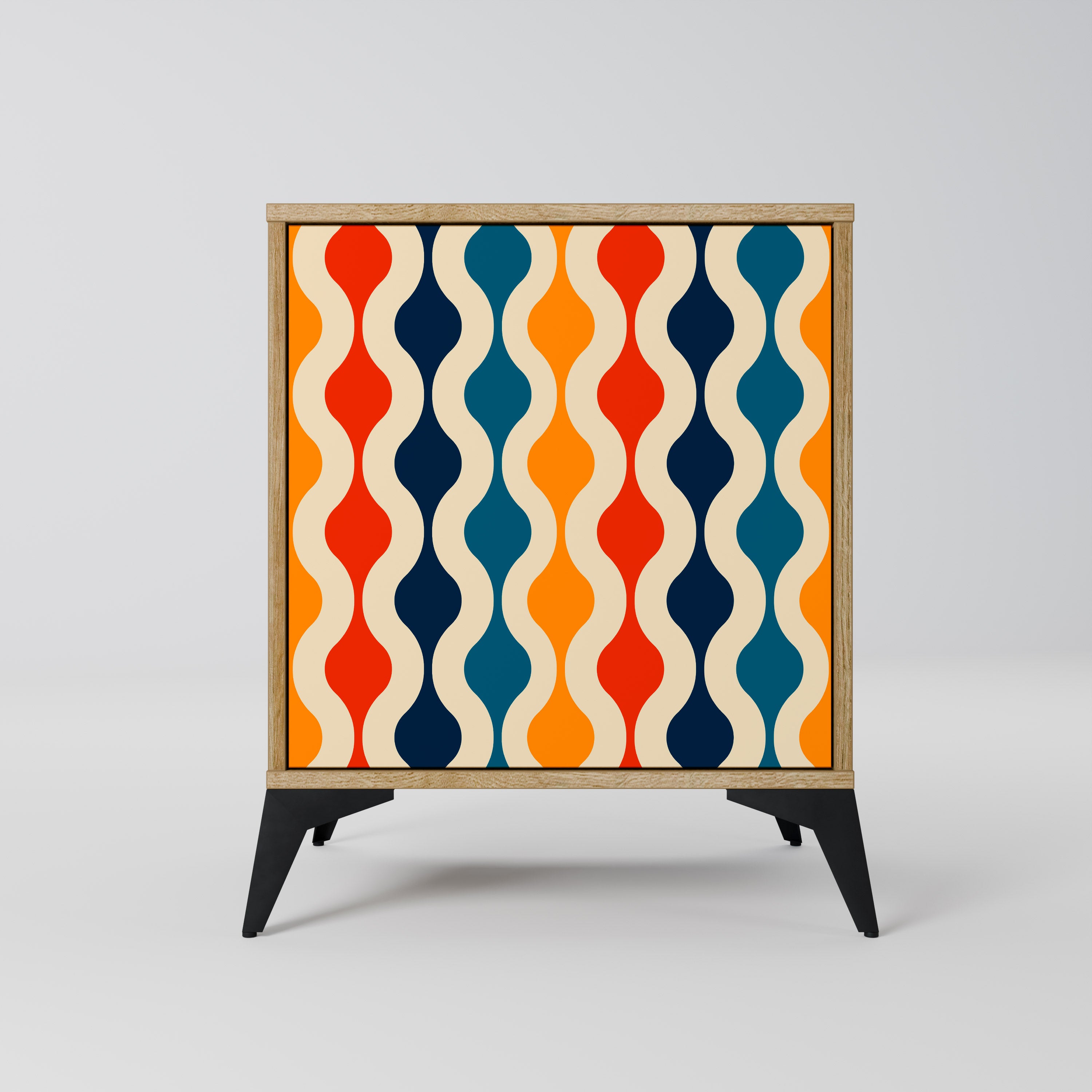COLORFUL NOSTALGIA Sideboard mit 1 Tür in Eiche-Optik