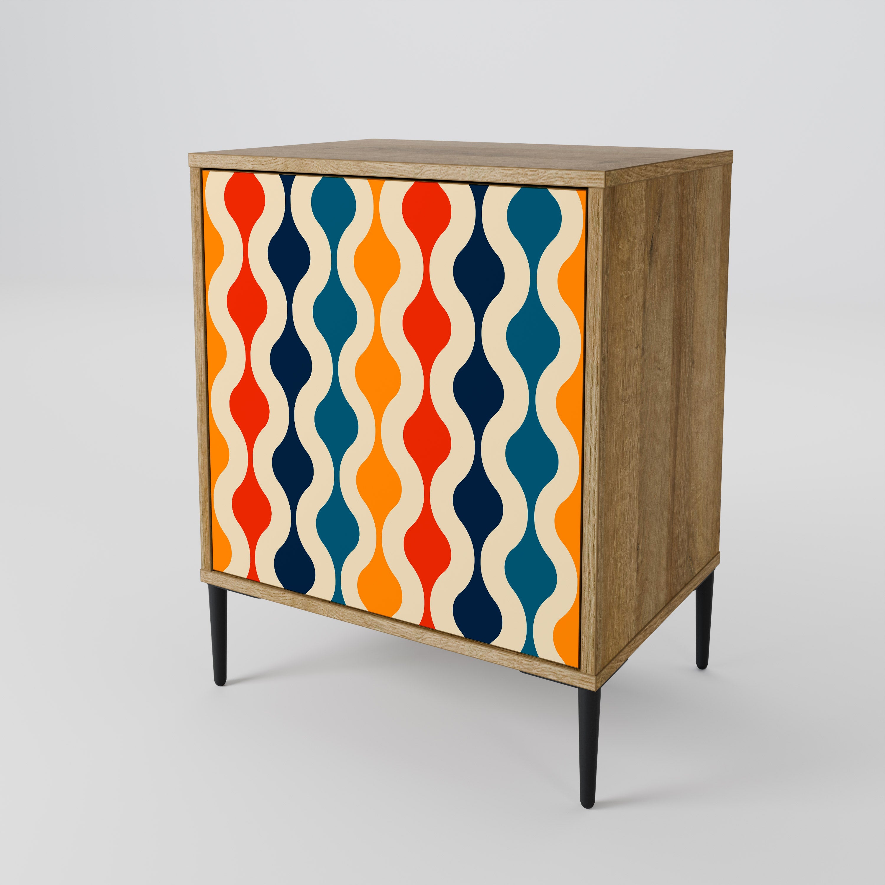 COLORFUL NOSTALGIA Sideboard mit 1 Tür in Eiche-Optik