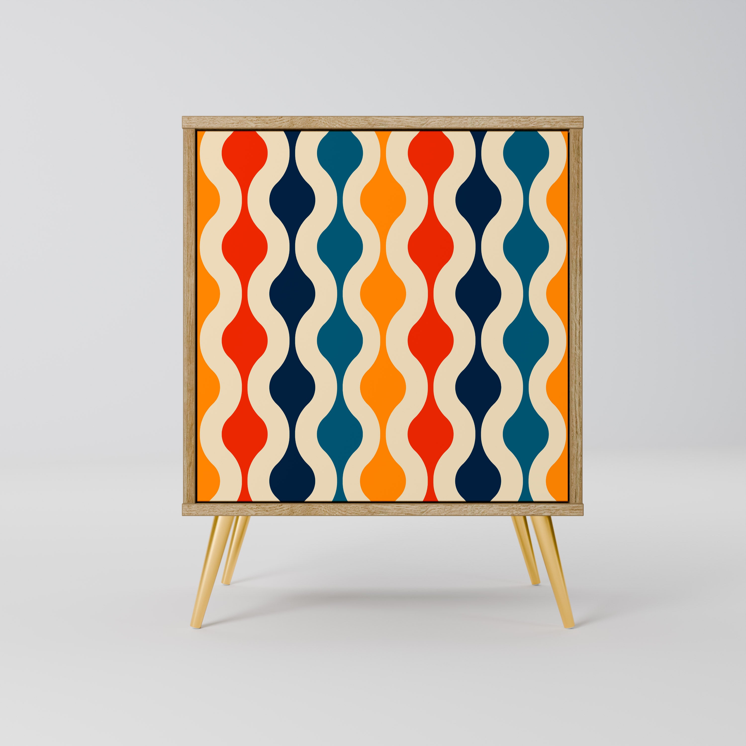 COLORFUL NOSTALGIA Sideboard mit 1 Tür in Eiche-Optik
