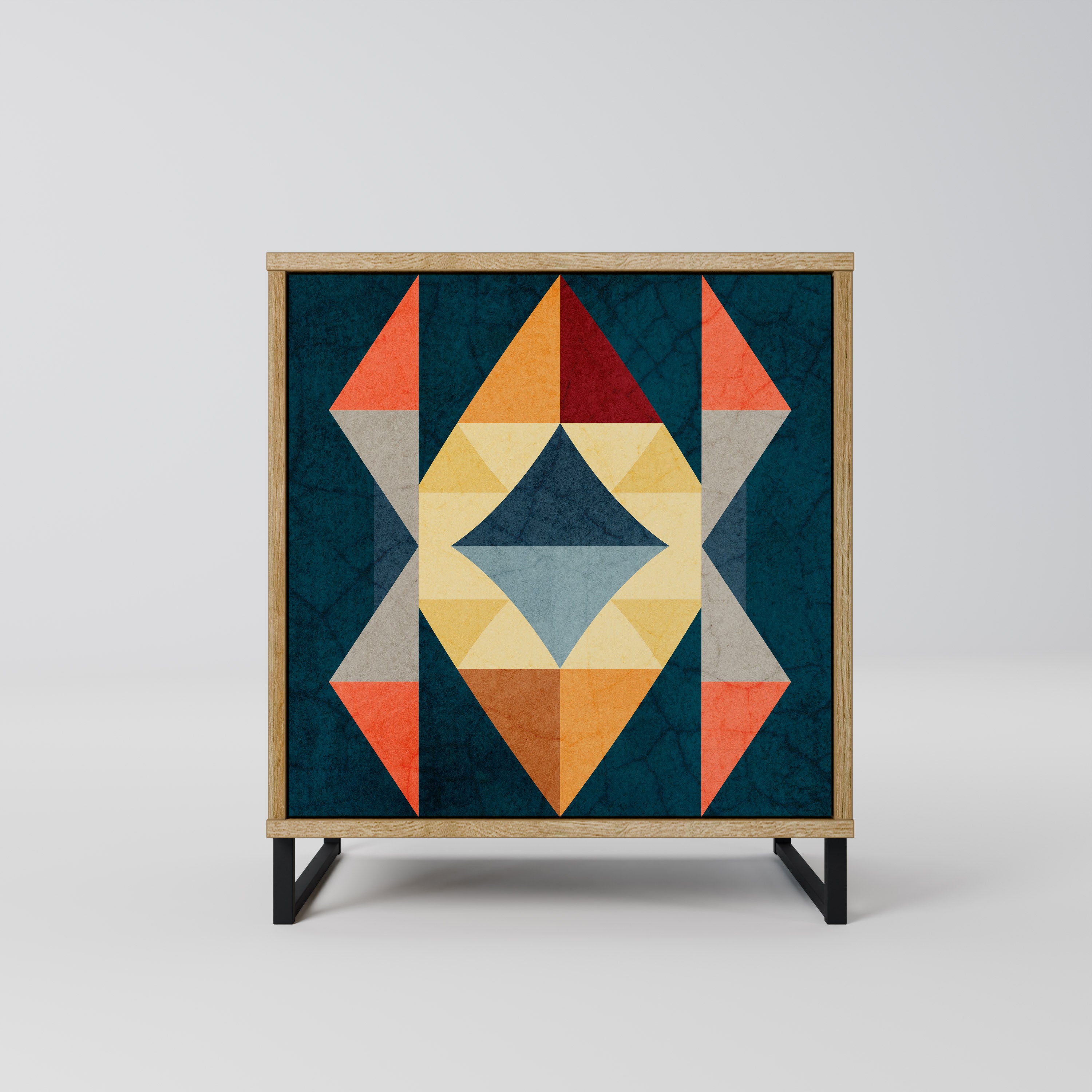 CRACKED ILLUSION Sideboard mit 1 Tür in Eiche-Optik