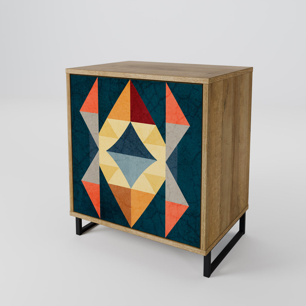 CRACKED ILLUSION Sideboard mit 1 Tür in Eiche-Optik