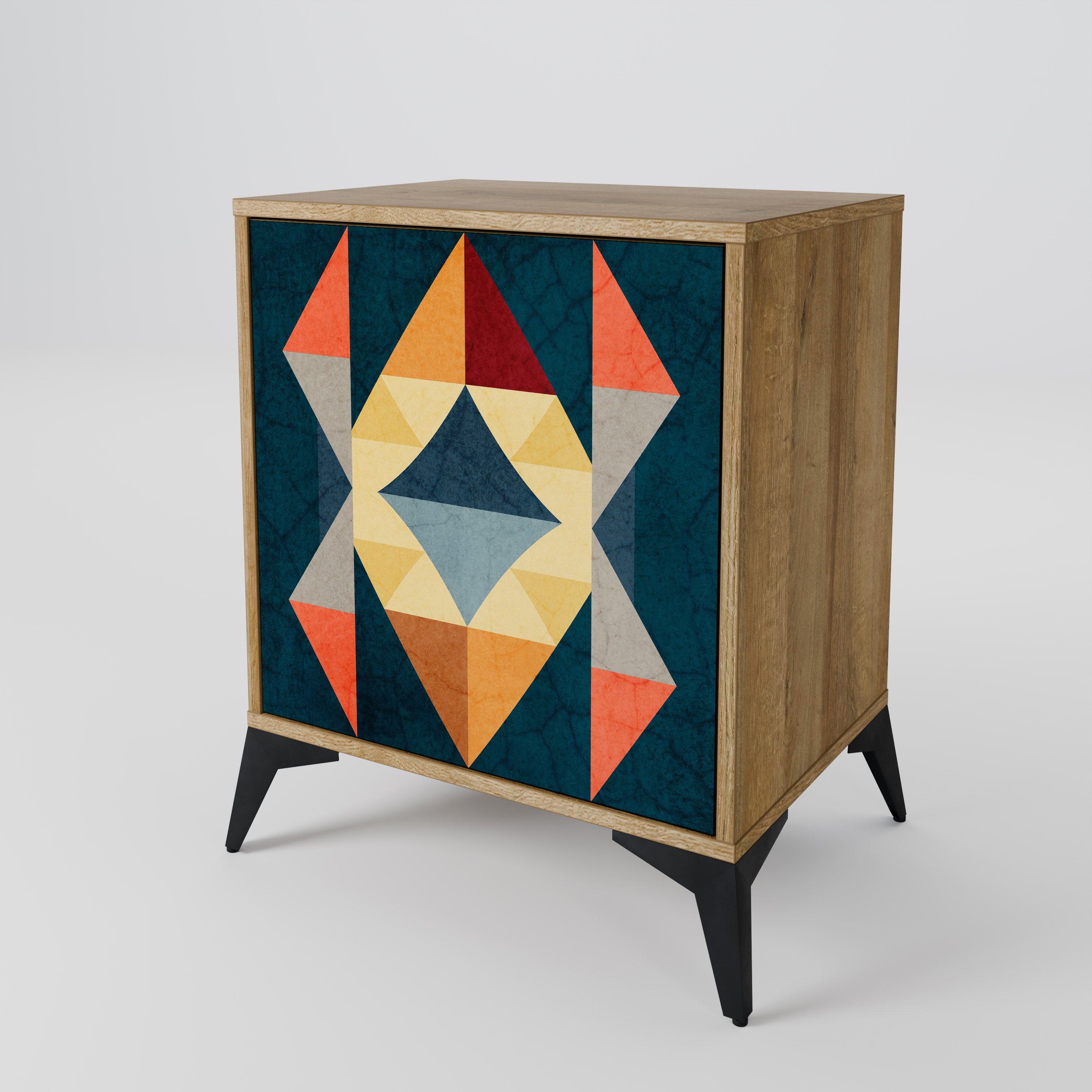 CRACKED ILLUSION Sideboard mit 1 Tür in Eiche-Optik