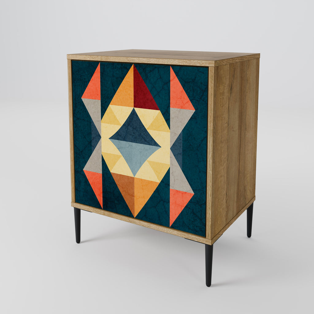 CRACKED ILLUSION Sideboard mit 1 Tür in Eiche-Optik