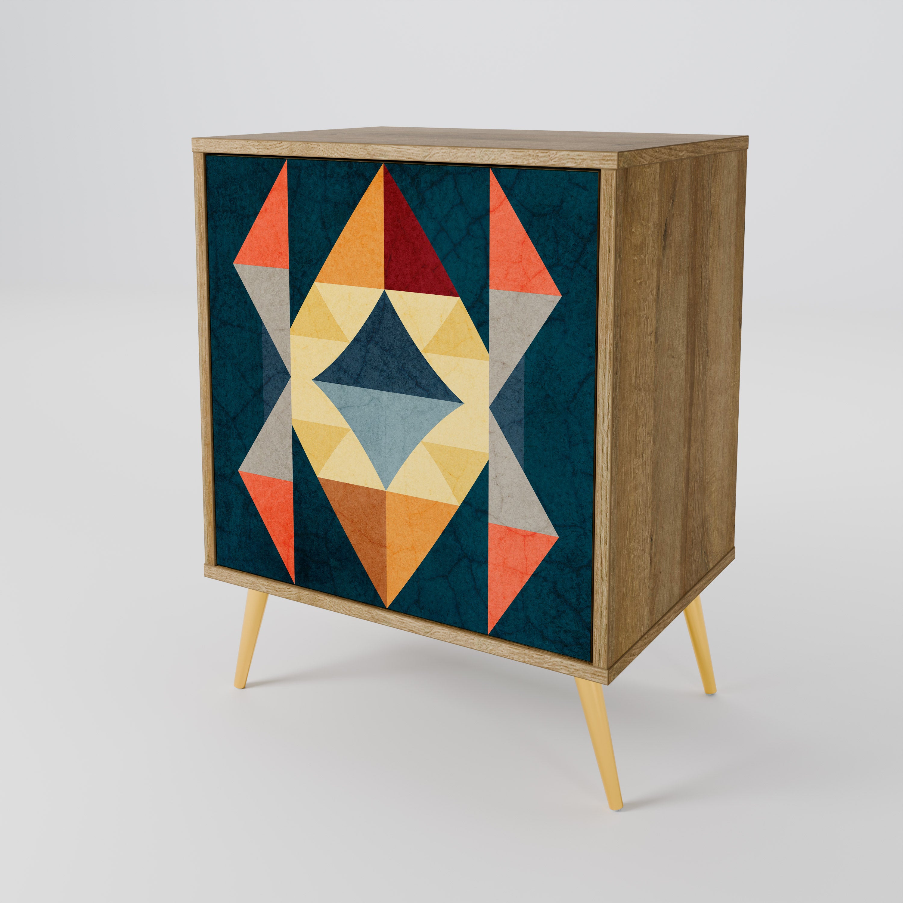 CRACKED ILLUSION Sideboard mit 1 Tür in Eiche-Optik