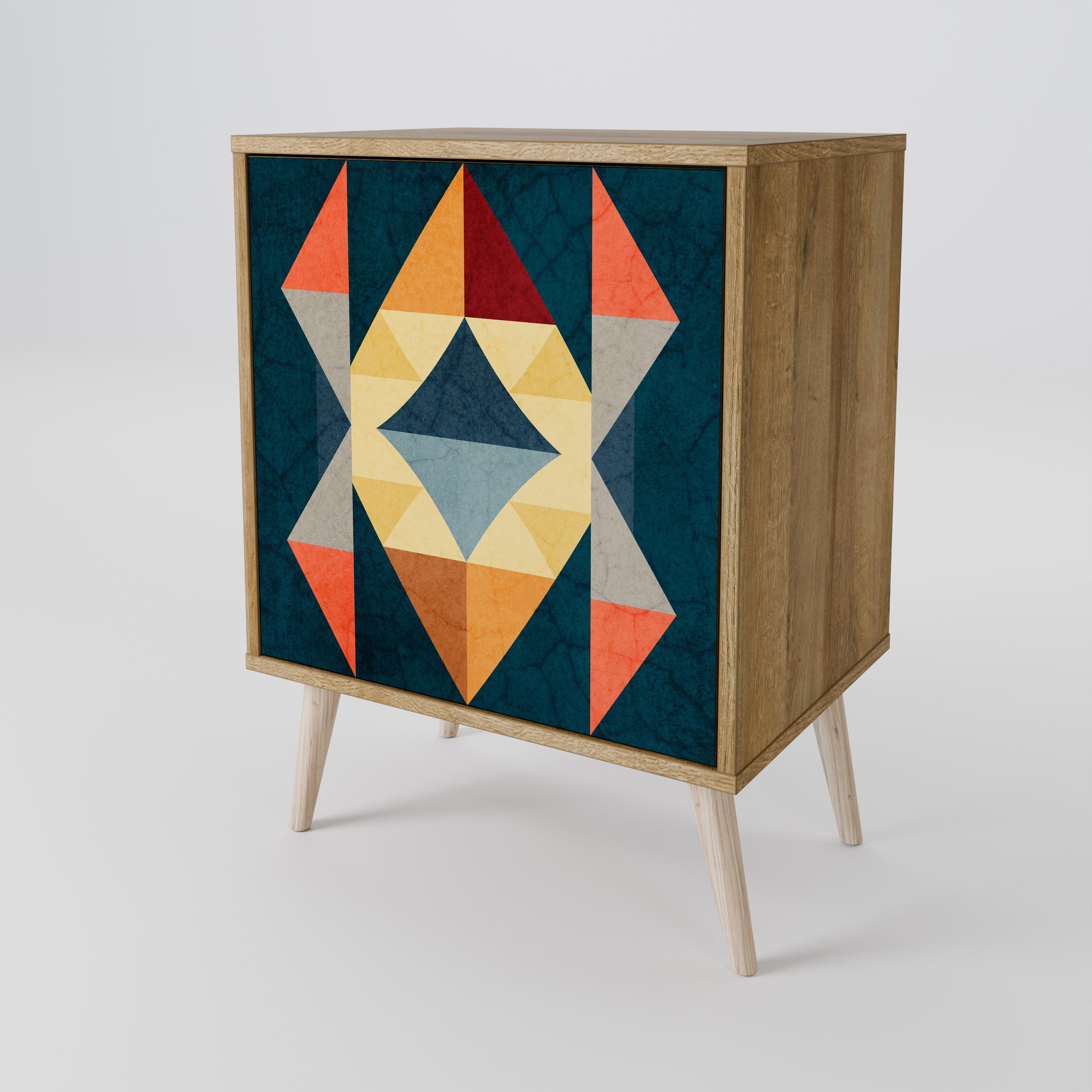 CRACKED ILLUSION Sideboard mit 1 Tür in Eiche-Optik