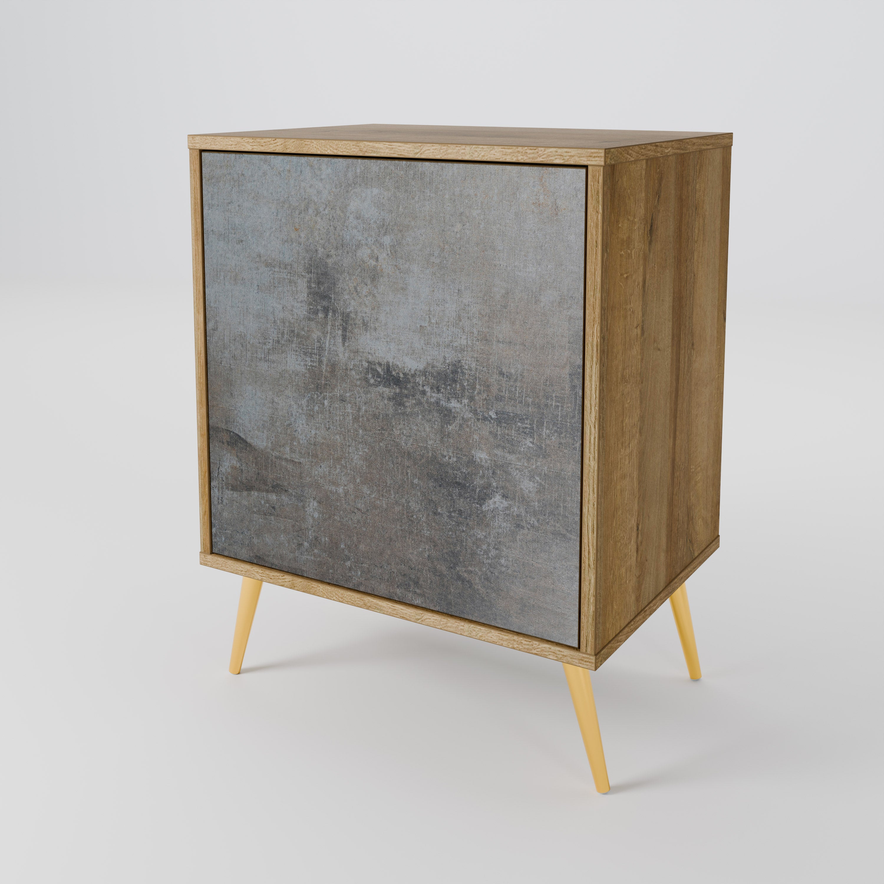 CONCRETE WALL Sideboard mit 1 Tür in Eiche-Optik