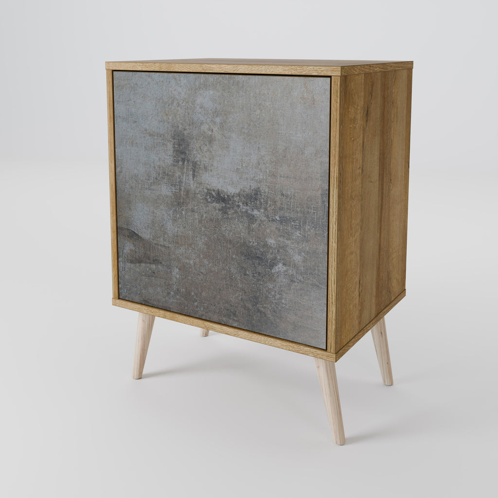 CONCRETE WALL Sideboard mit 1 Tür in Eiche-Optik