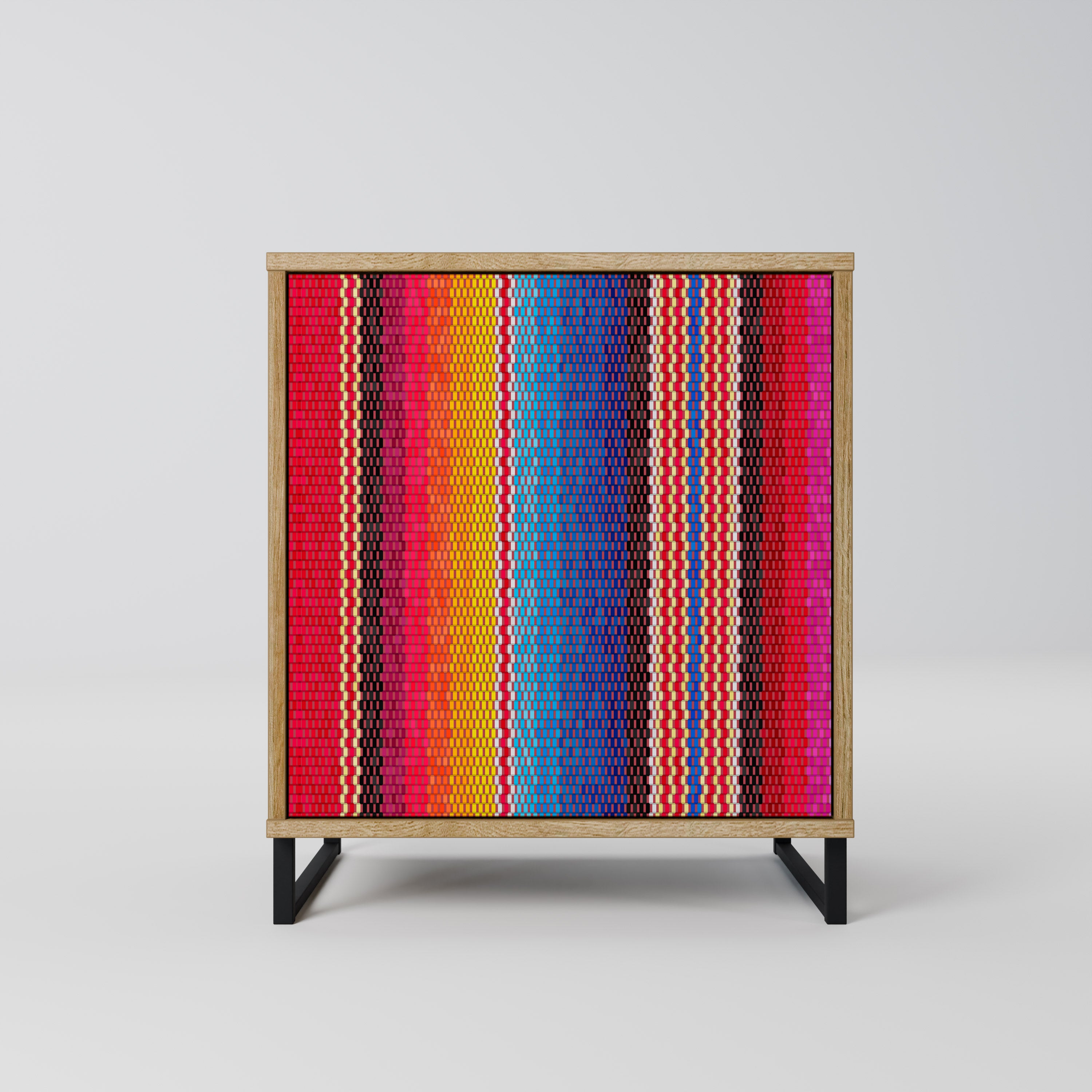 ETHNIC MEXICAN Sideboard mit 1 Tür in Eiche-Optik