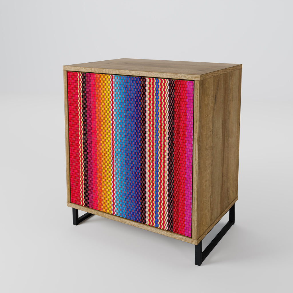 ETHNIC MEXICAN Sideboard mit 1 Tür in Eiche-Optik