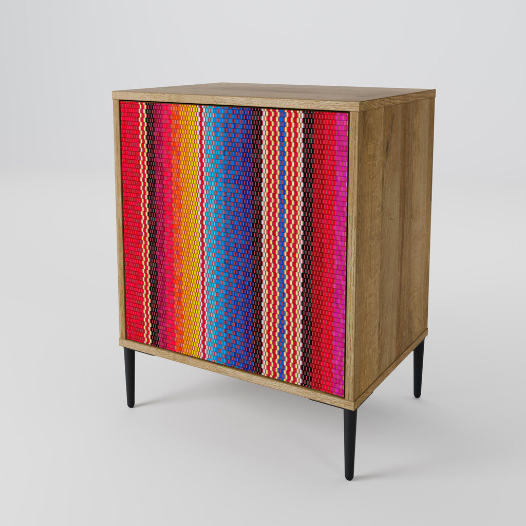 ETHNIC MEXICAN Sideboard mit 1 Tür in Eiche-Optik