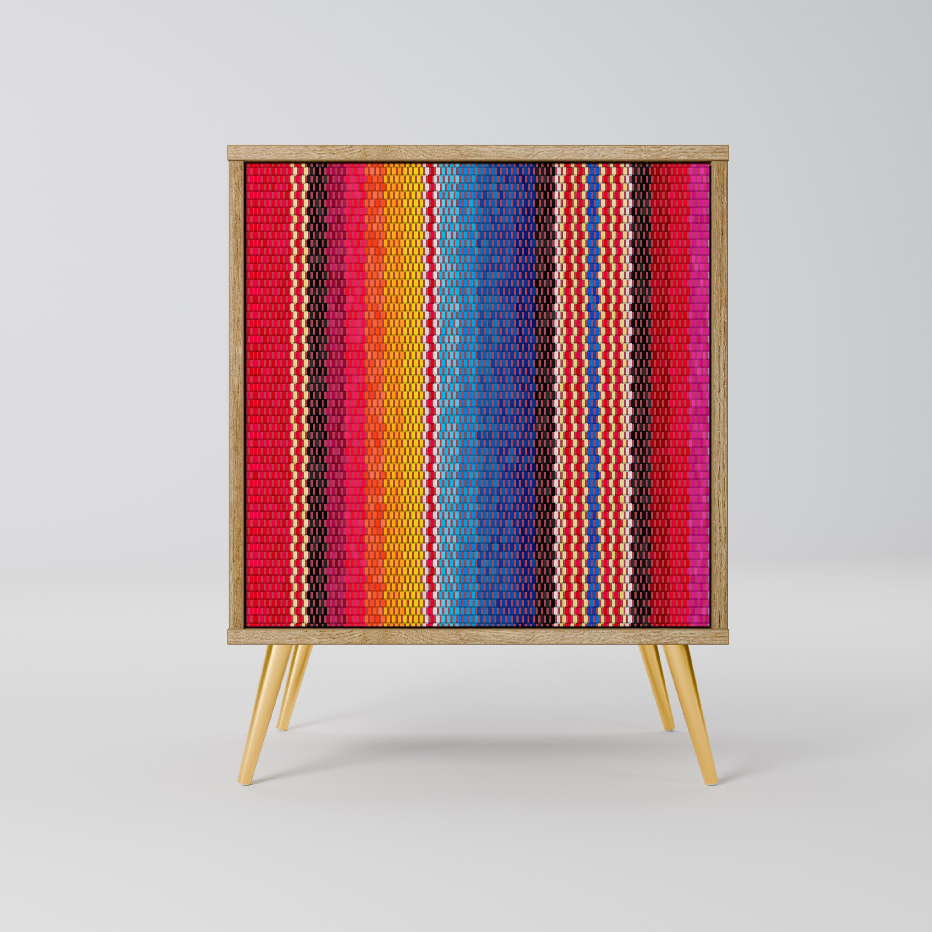 ETHNIC MEXICAN Sideboard mit 1 Tür in Eiche-Optik