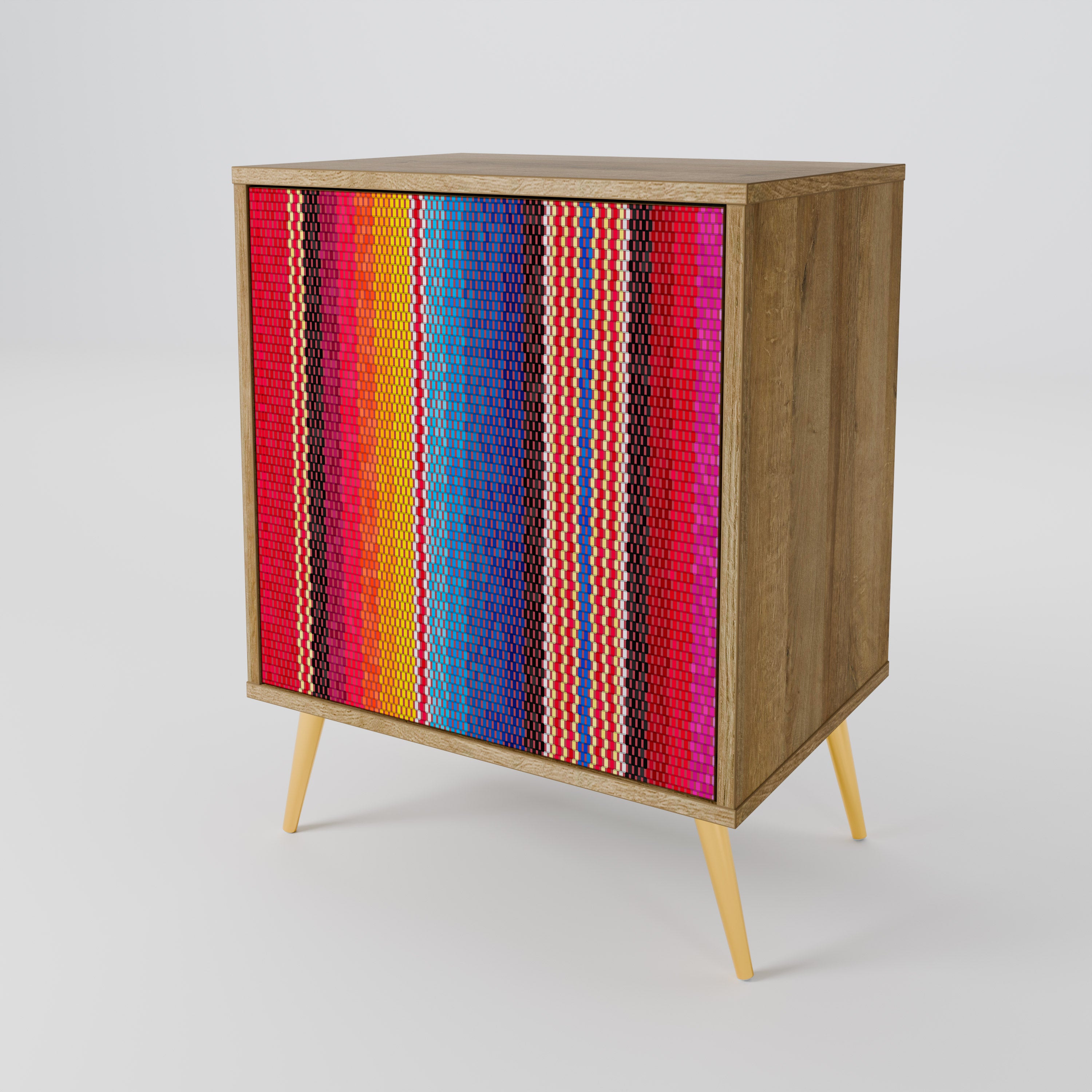 ETHNIC MEXICAN Sideboard mit 1 Tür in Eiche-Optik