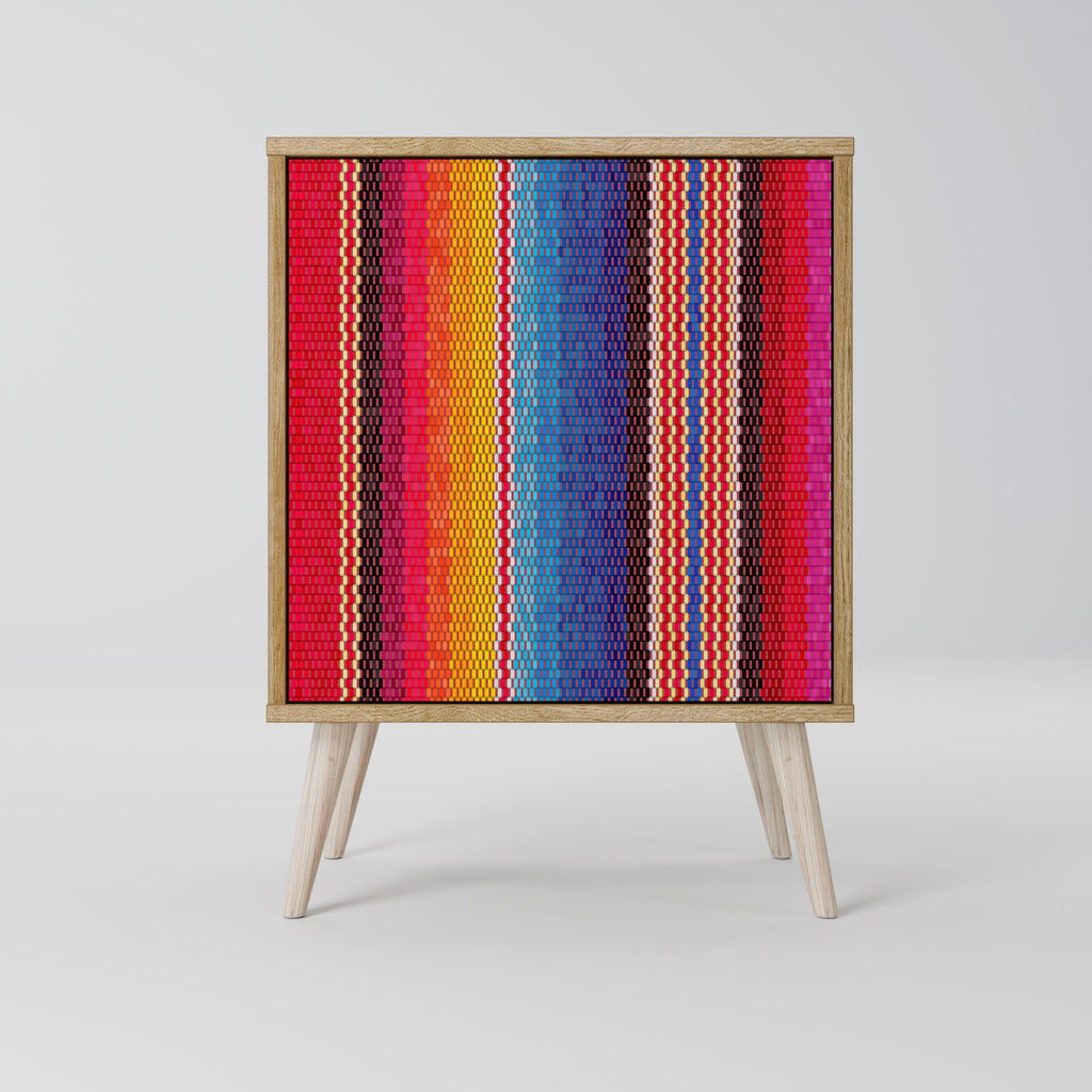 ETHNIC MEXICAN Sideboard mit 1 Tür in Eiche-Optik