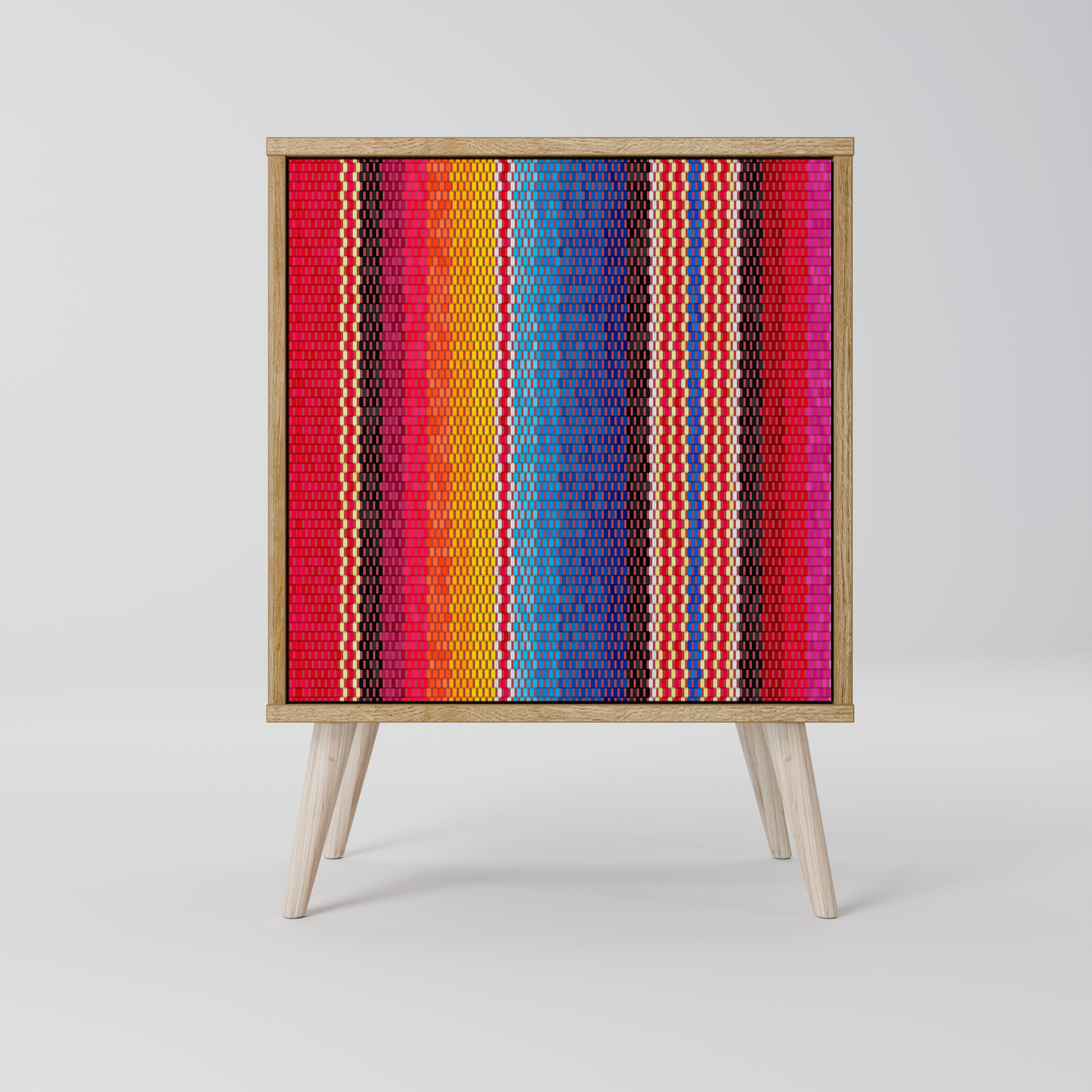 ETHNIC MEXICAN Sideboard mit 1 Tür in Eiche-Optik