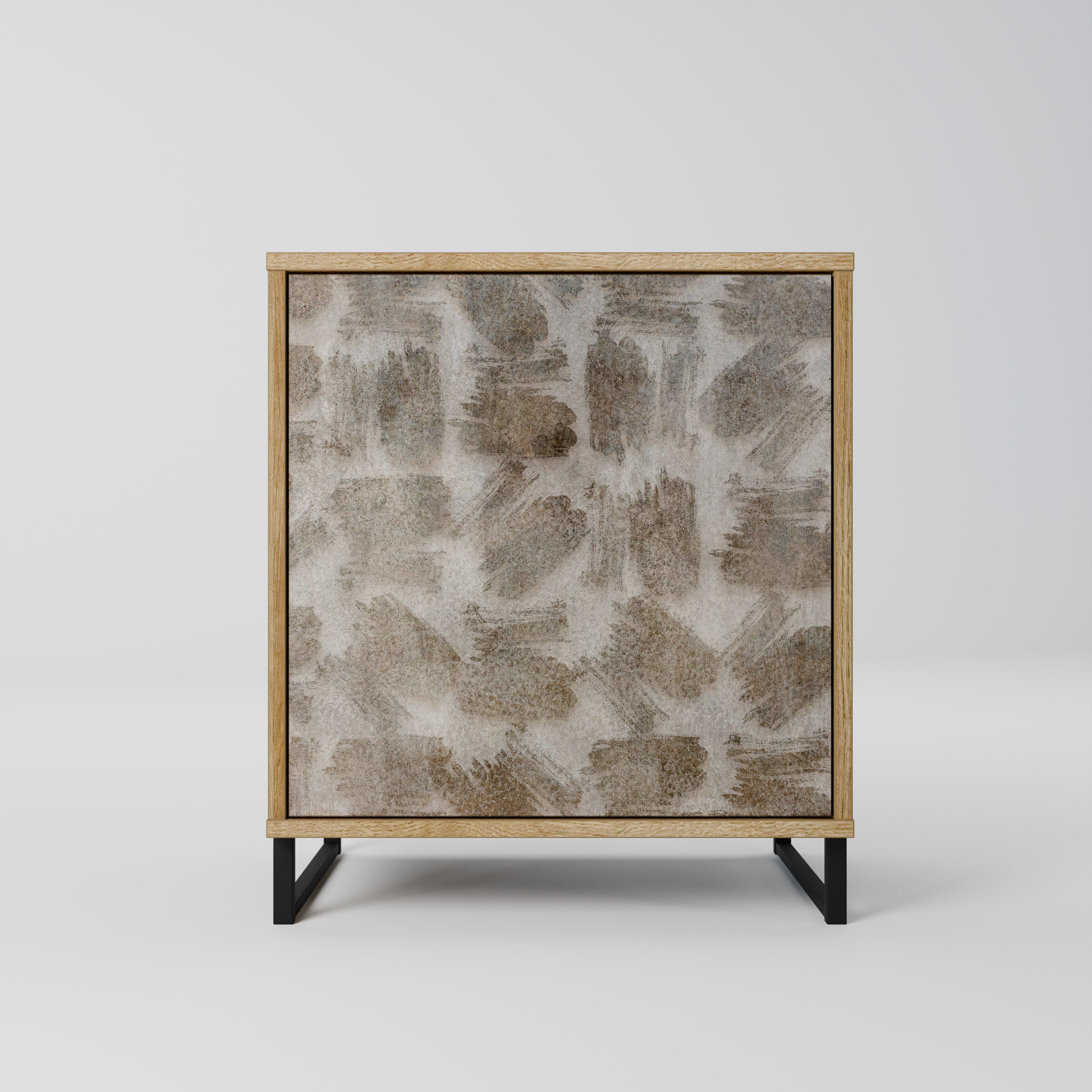 SLIGHTLY BLURRED Sideboard mit 1 Tür in Eiche-Optik