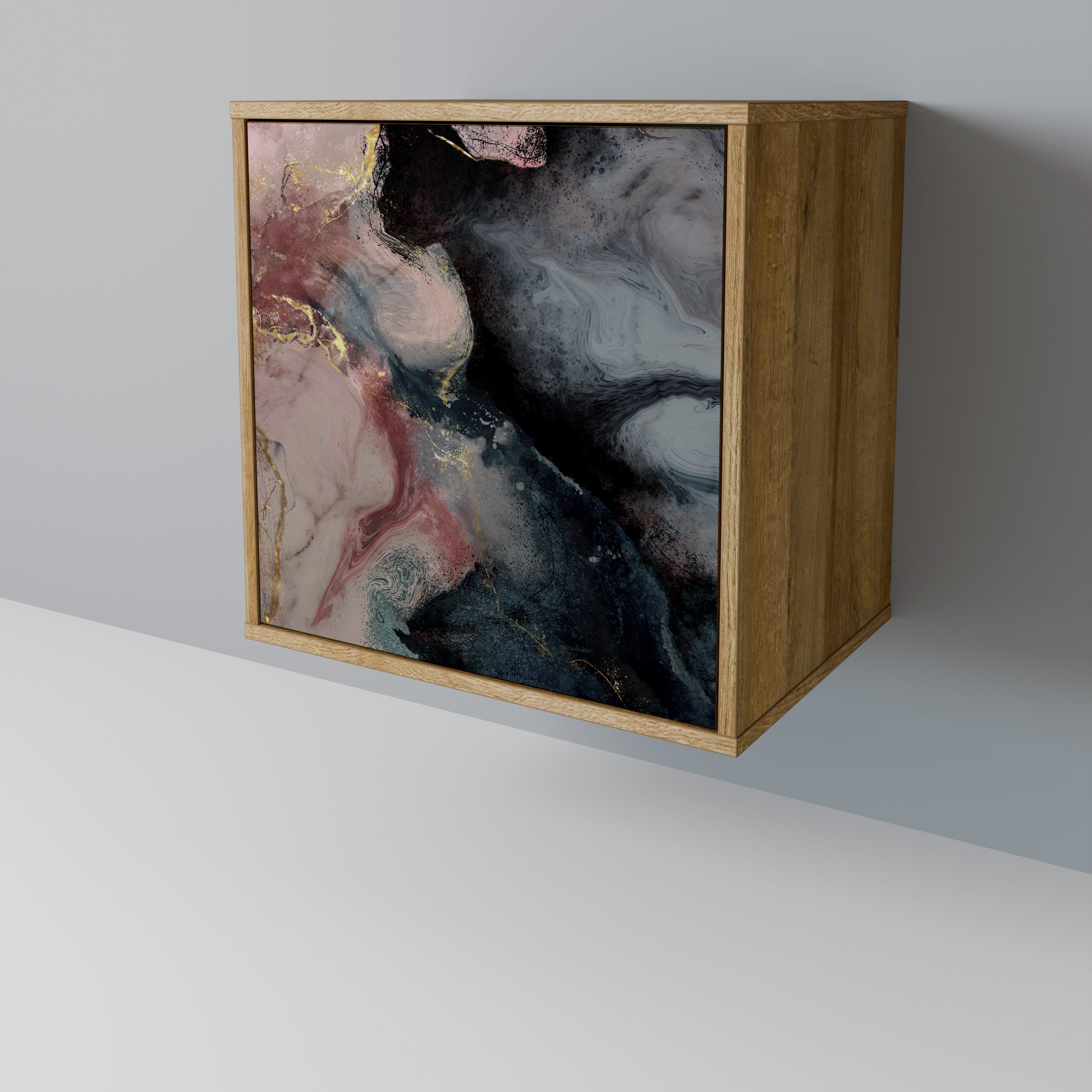 GILDED SWIRLS Sideboard mit 1 Tür in Eiche-Optik