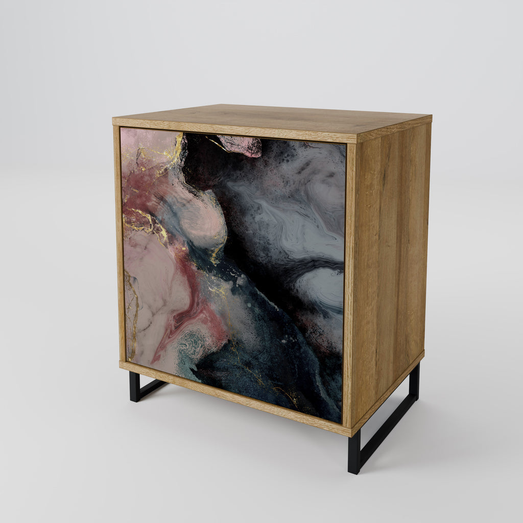 GILDED SWIRLS Sideboard mit 1 Tür in Eiche-Optik