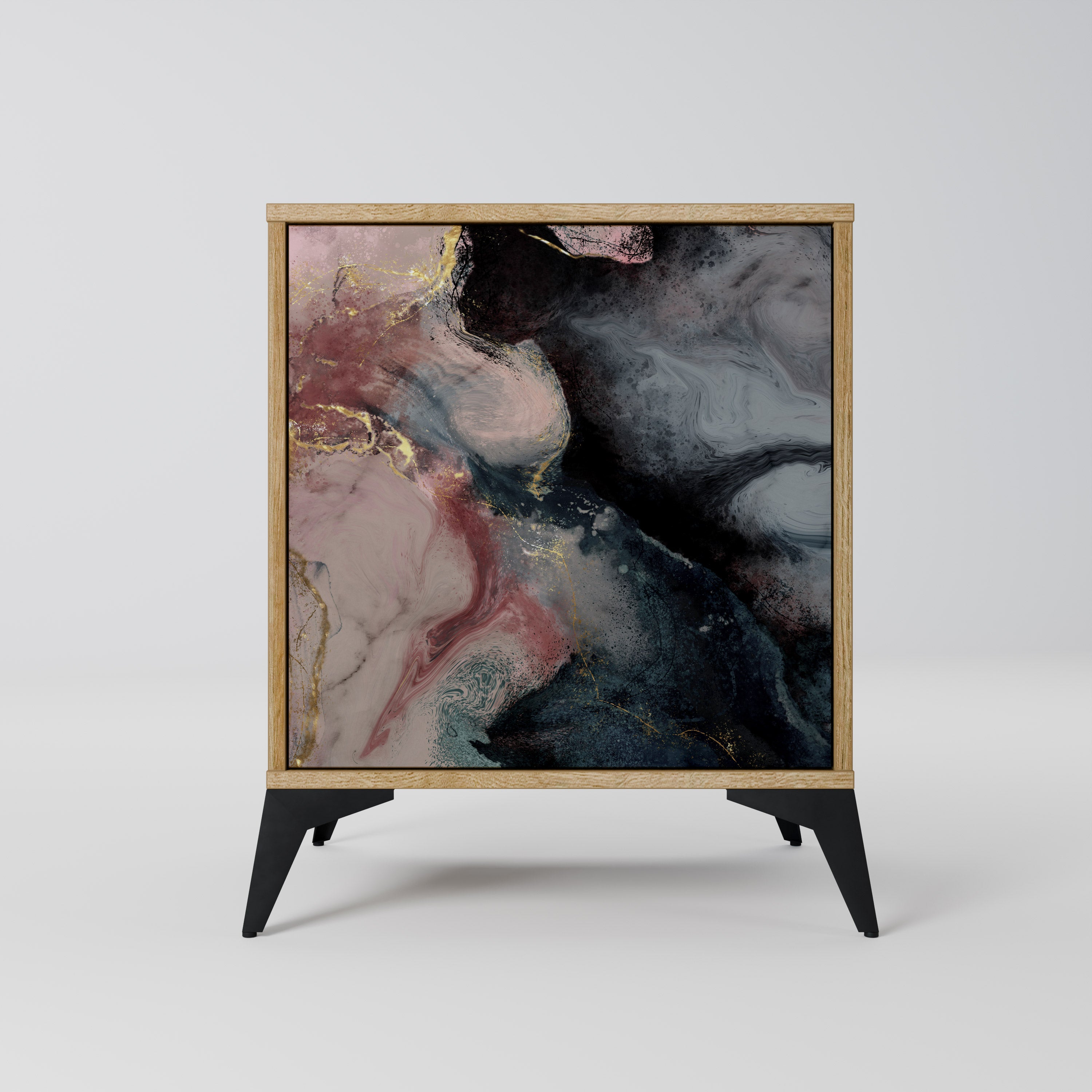 GILDED SWIRLS Sideboard mit 1 Tür in Eiche-Optik