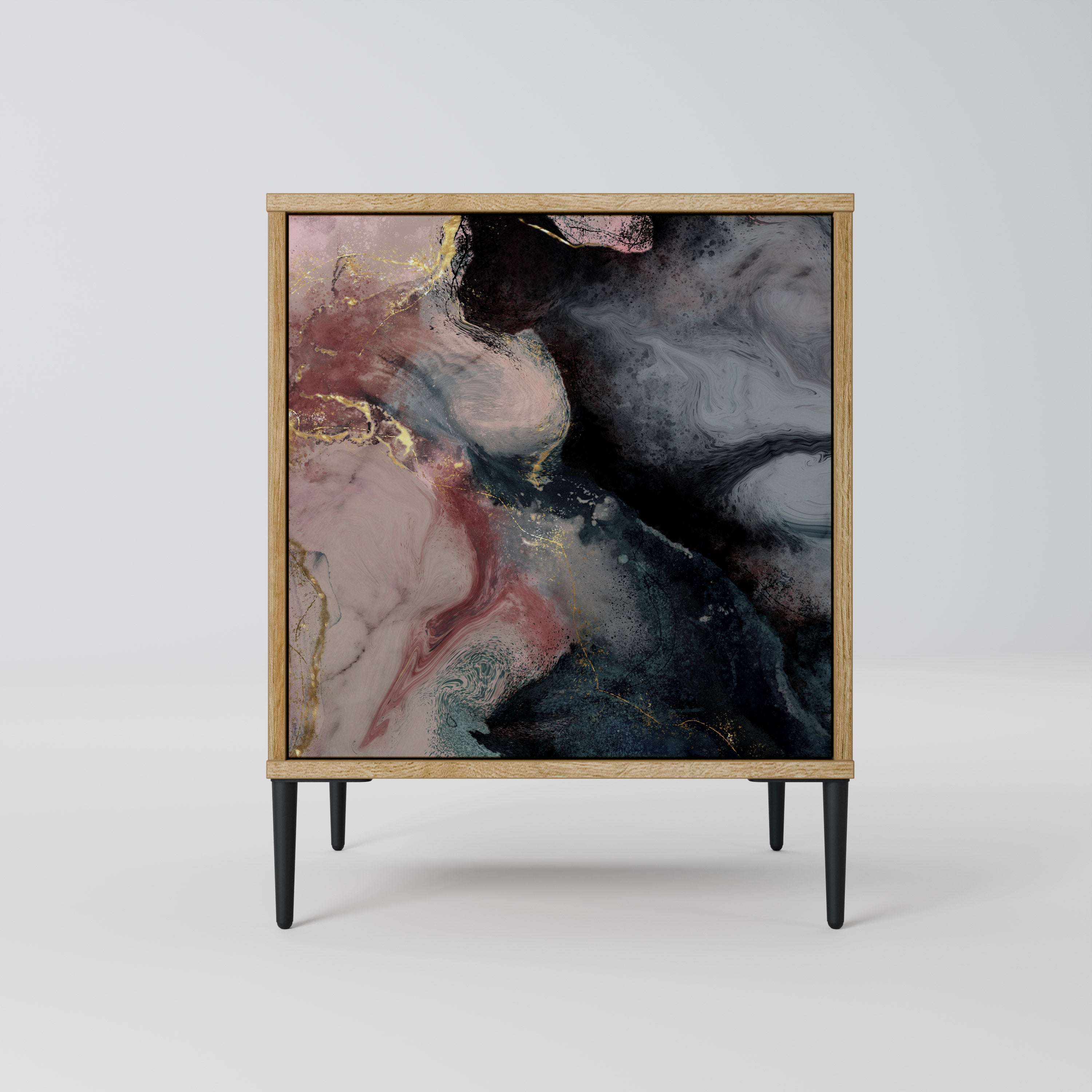 GILDED SWIRLS Sideboard mit 1 Tür in Eiche-Optik