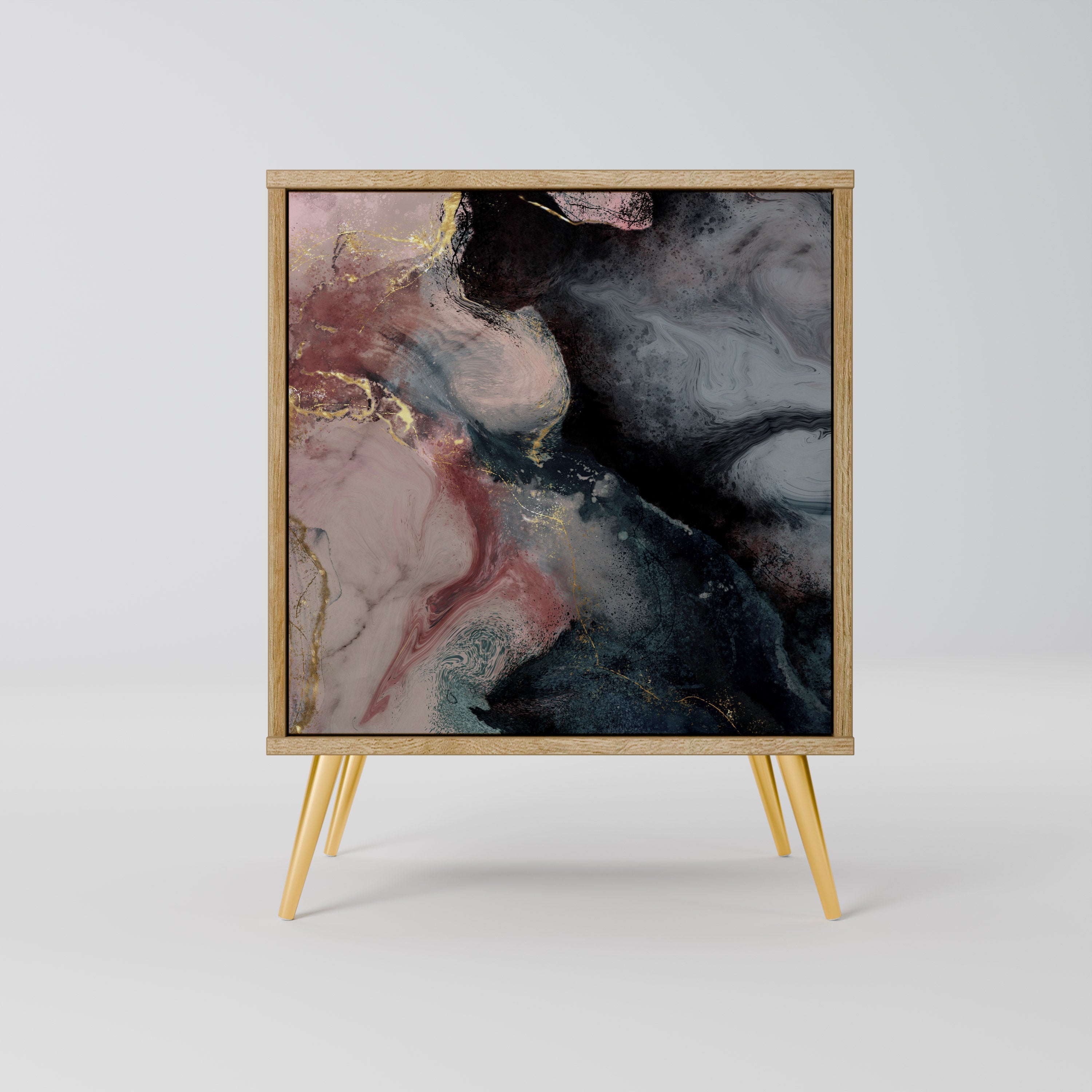 GILDED SWIRLS Sideboard mit 1 Tür in Eiche-Optik