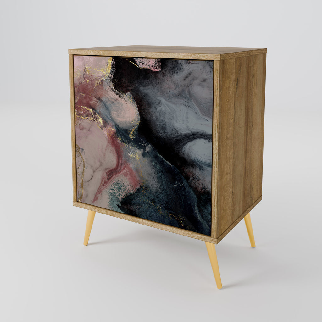 GILDED SWIRLS Sideboard mit 1 Tür in Eiche-Optik