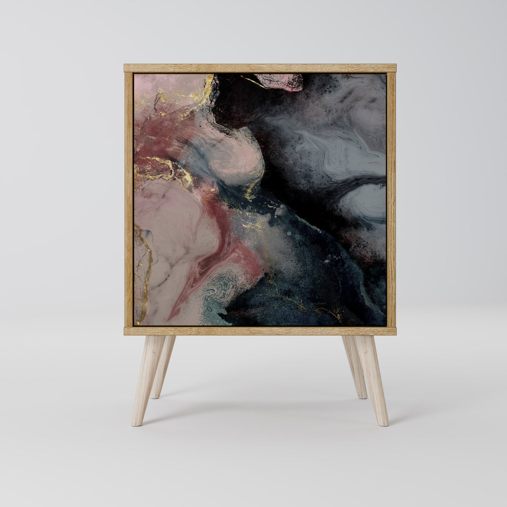 GILDED SWIRLS Sideboard mit 1 Tür in Eiche-Optik