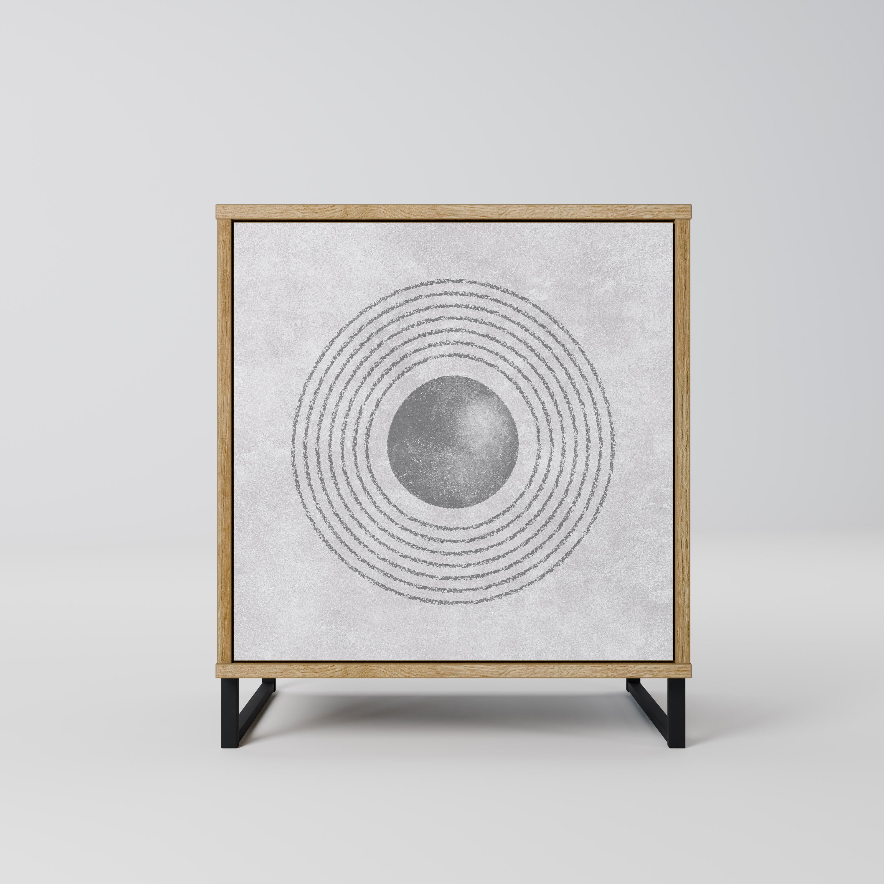 SOLID CIRCLES Sideboard mit 1 Tür in Eiche-Optik