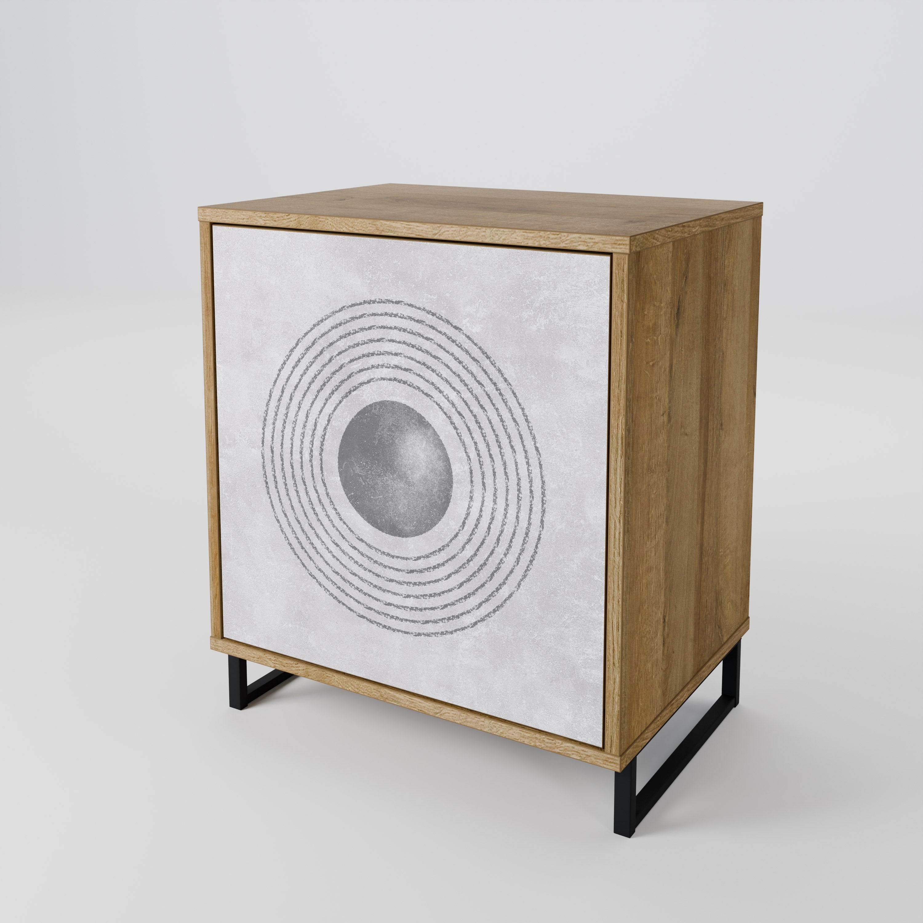 SOLID CIRCLES Sideboard mit 1 Tür in Eiche-Optik