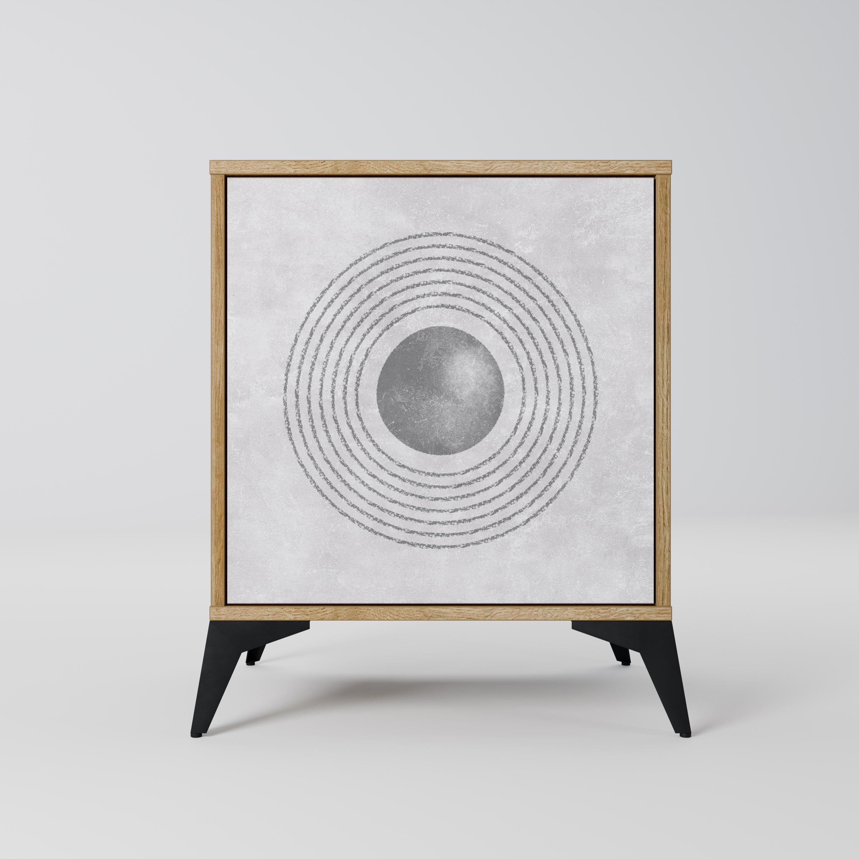 SOLID CIRCLES Sideboard mit 1 Tür in Eiche-Optik