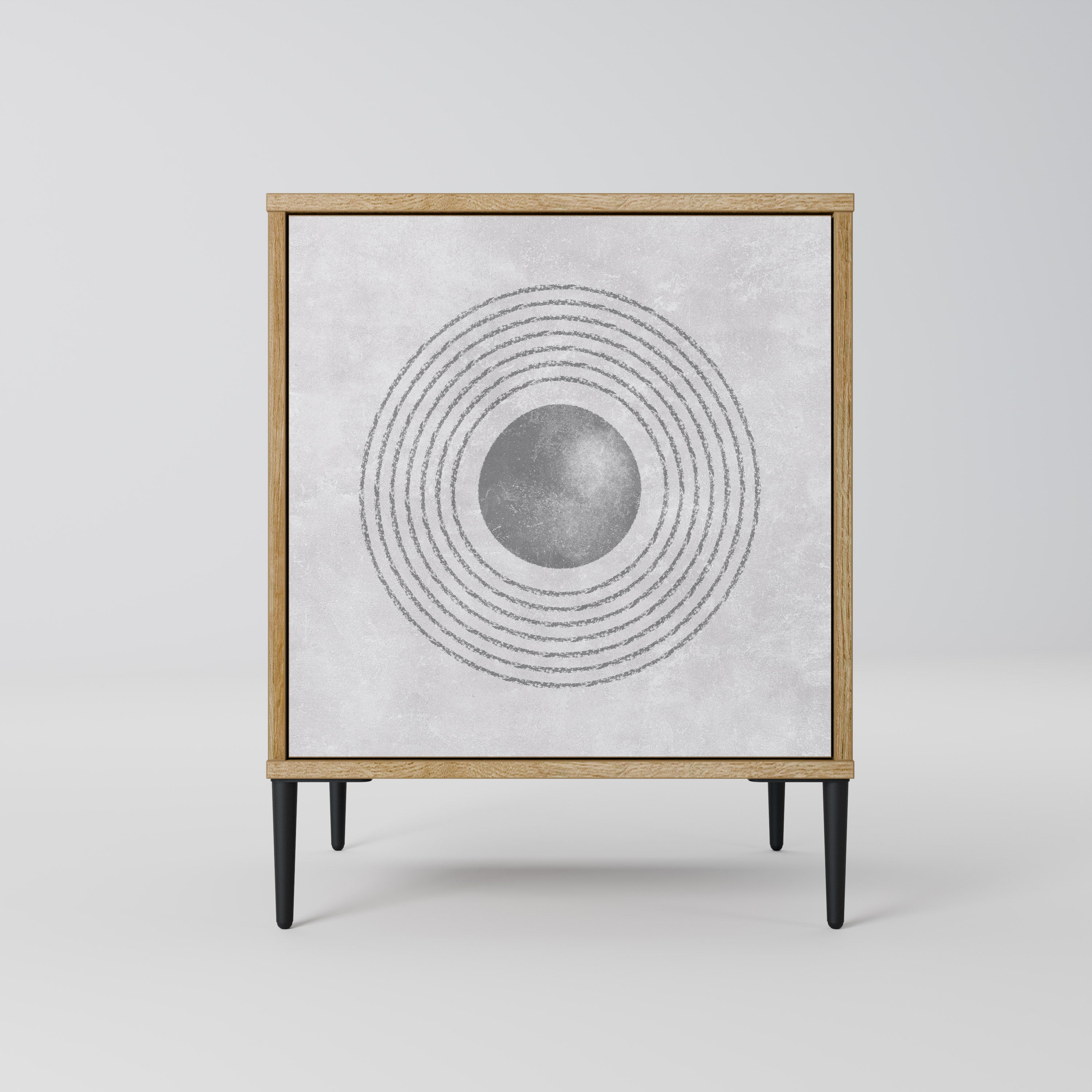 SOLID CIRCLES Sideboard mit 1 Tür in Eiche-Optik