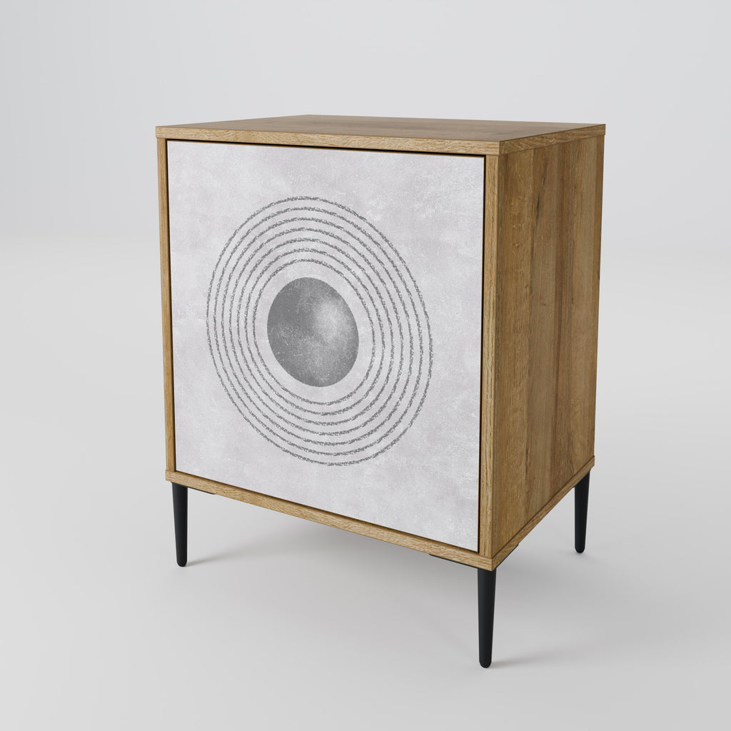 SOLID CIRCLES Sideboard mit 1 Tür in Eiche-Optik