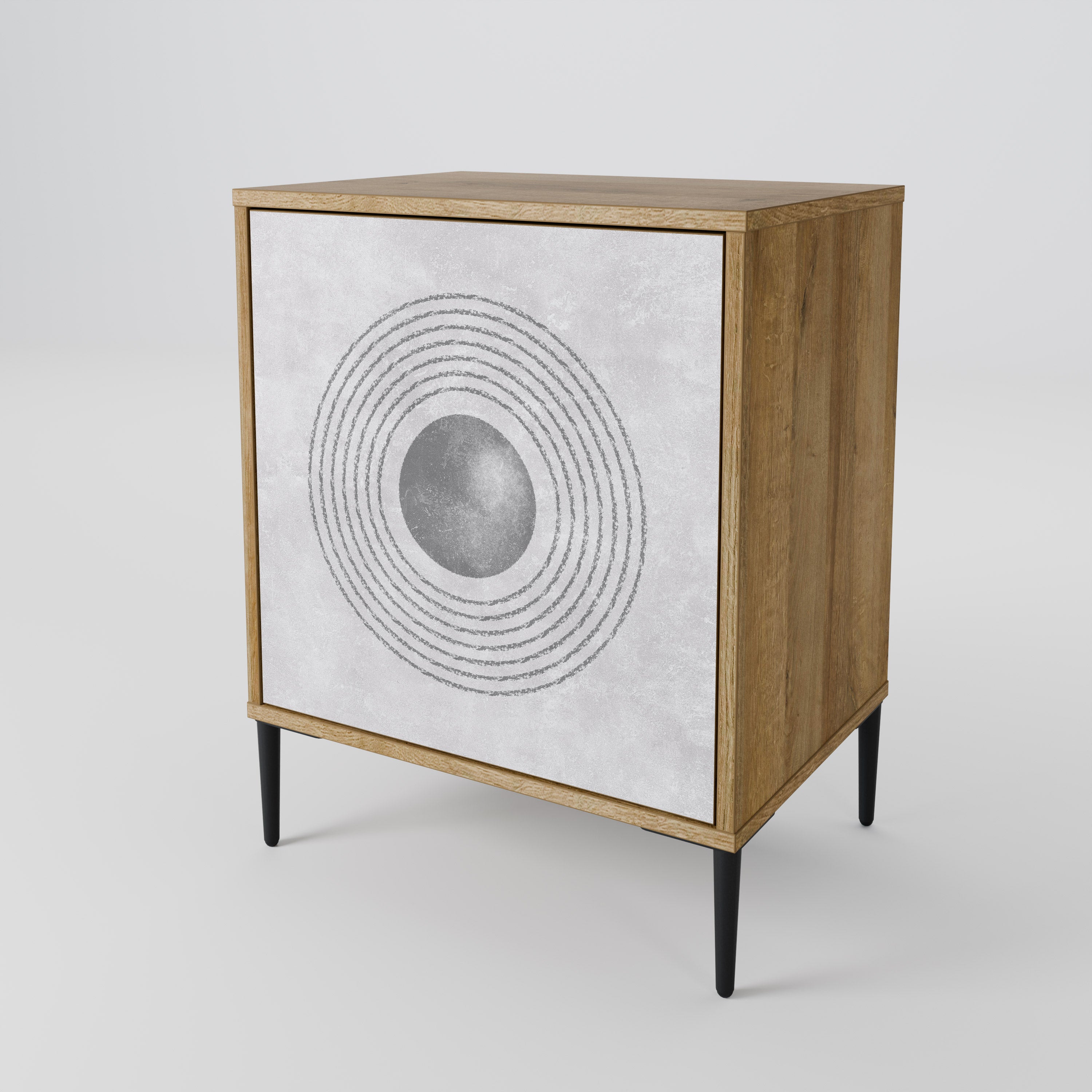 SOLID CIRCLES Sideboard mit 1 Tür in Eiche-Optik