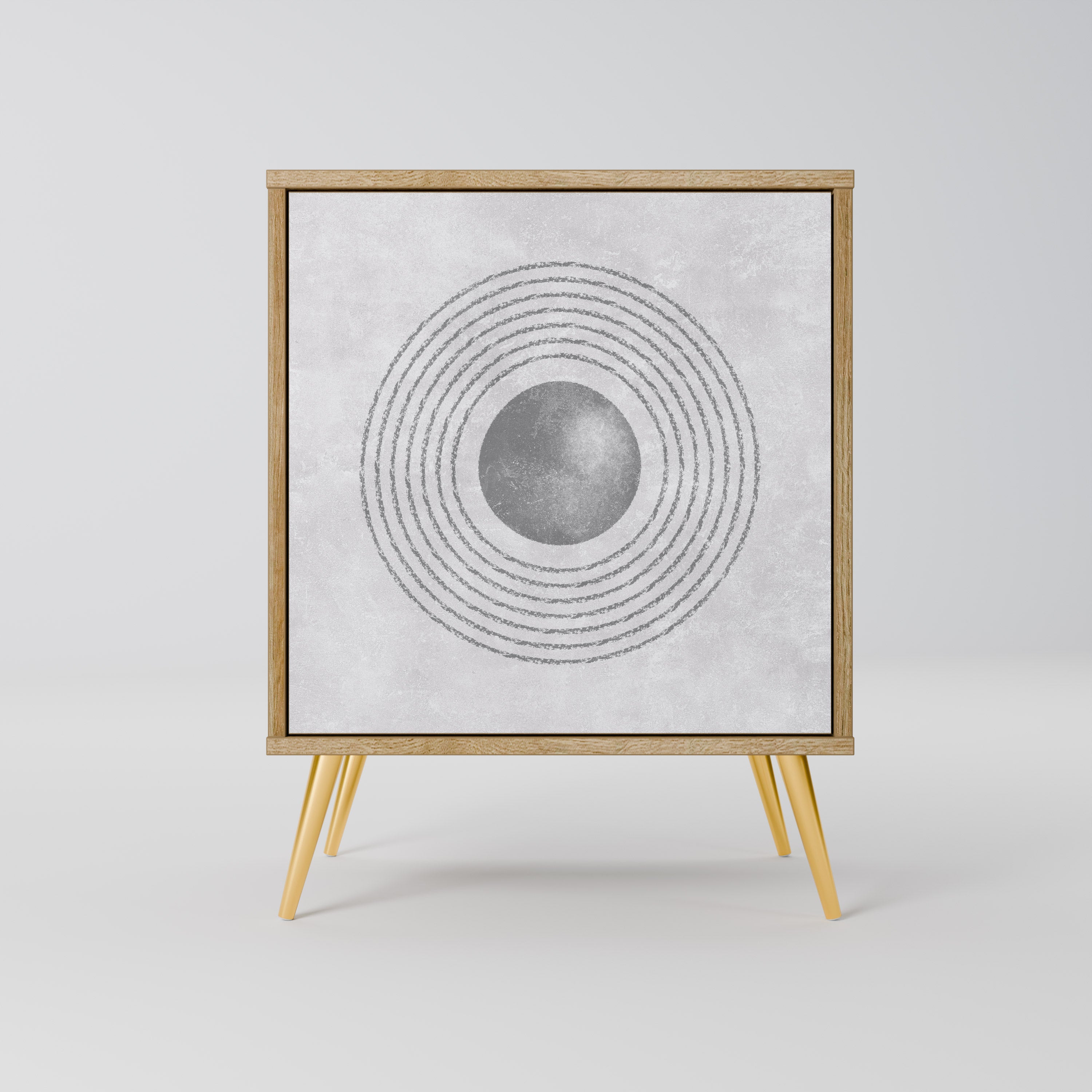 SOLID CIRCLES Sideboard mit 1 Tür in Eiche-Optik