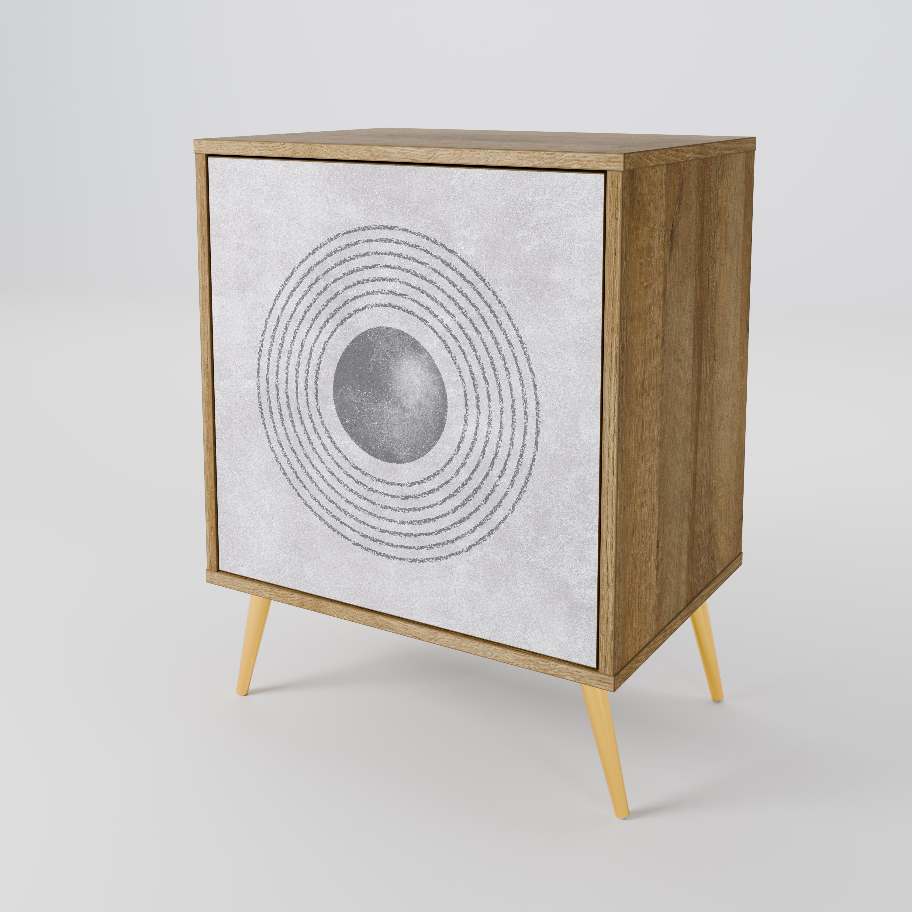 SOLID CIRCLES Sideboard mit 1 Tür in Eiche-Optik