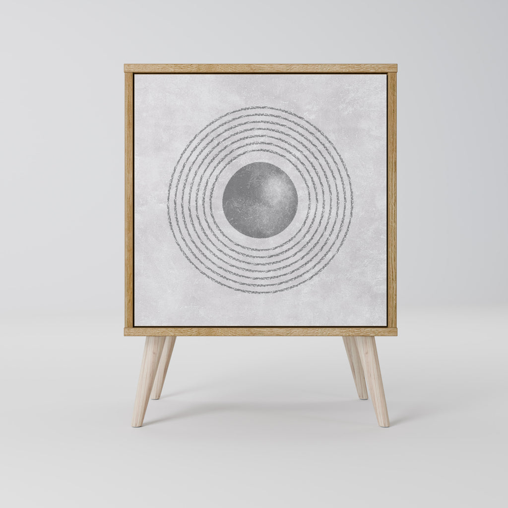 SOLID CIRCLES Sideboard mit 1 Tür in Eiche-Optik