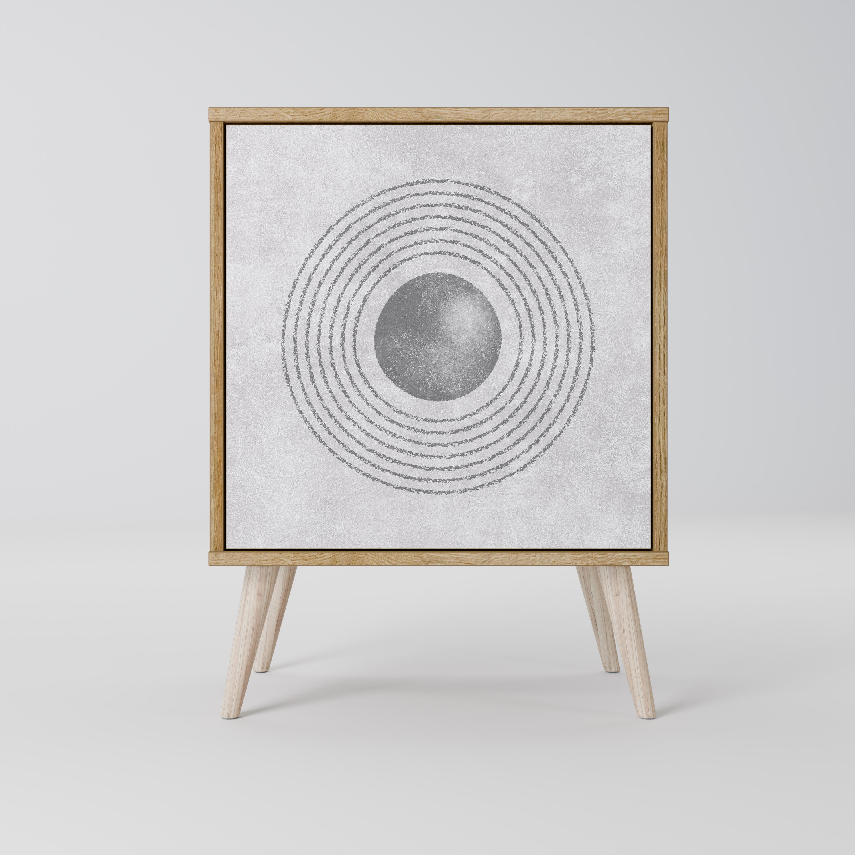 SOLID CIRCLES Sideboard mit 1 Tür in Eiche-Optik