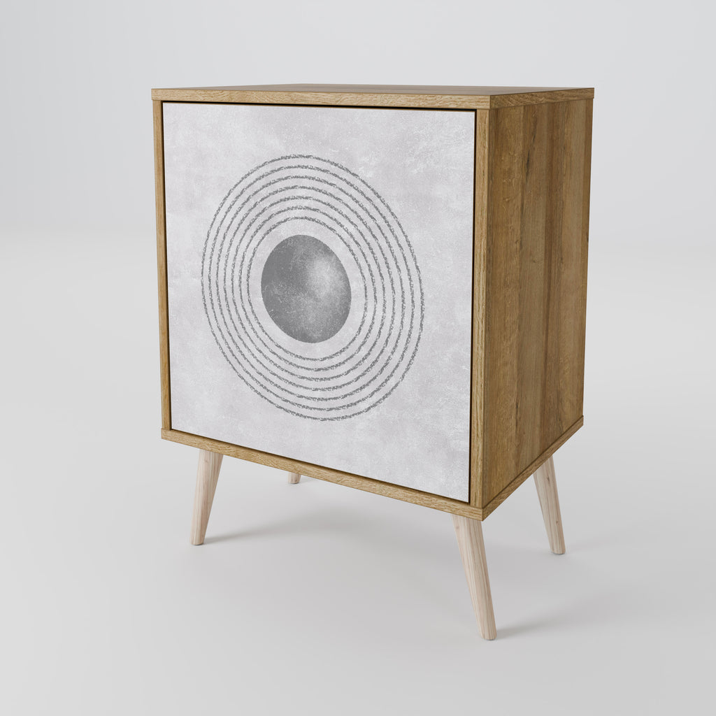 SOLID CIRCLES Sideboard mit 1 Tür in Eiche-Optik