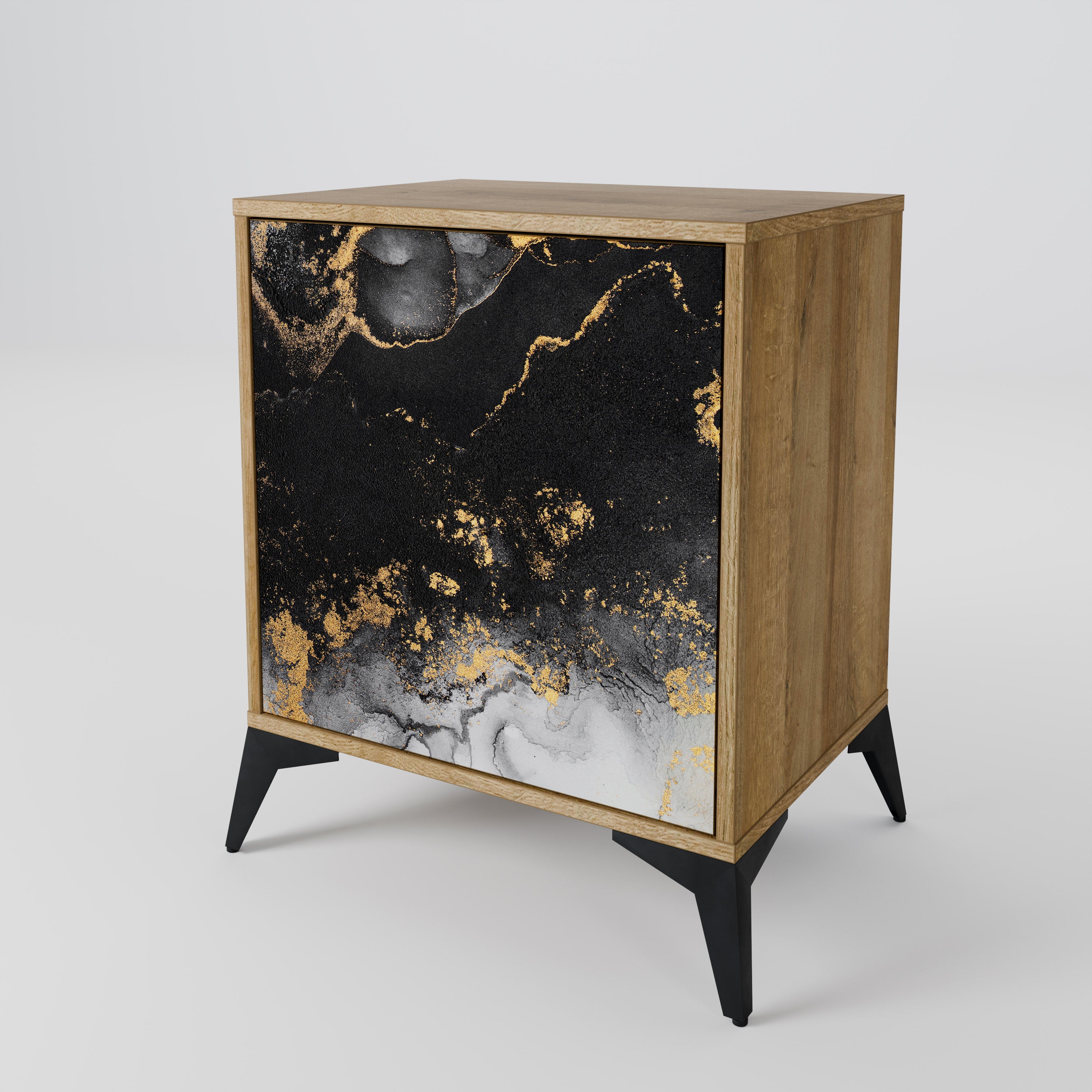 MARBLE OF TOMMORROW Sideboard mit 1 Tür in Eiche-Optik