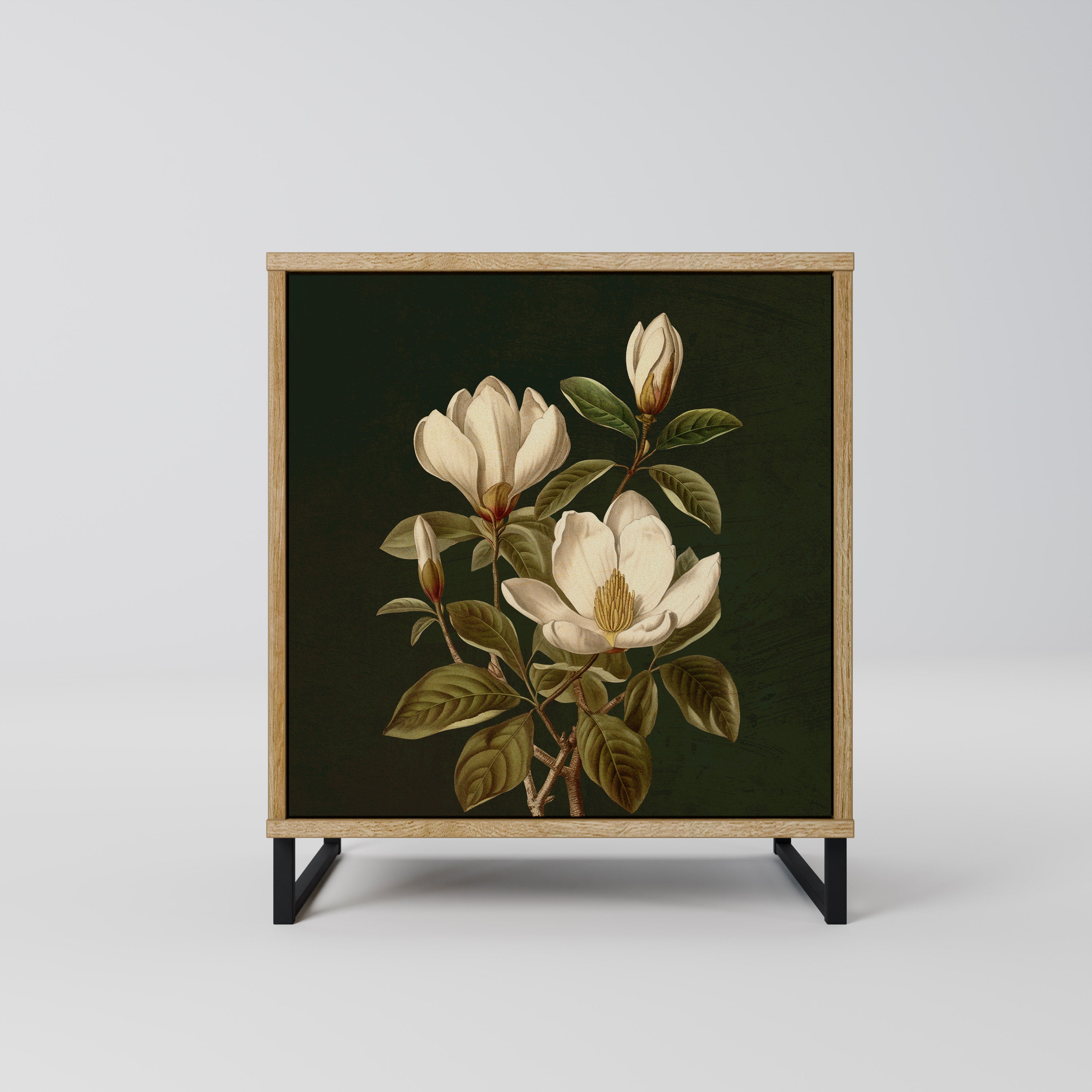 FLORAL NOIR Sideboard mit 1 Tür in Eiche-Optik