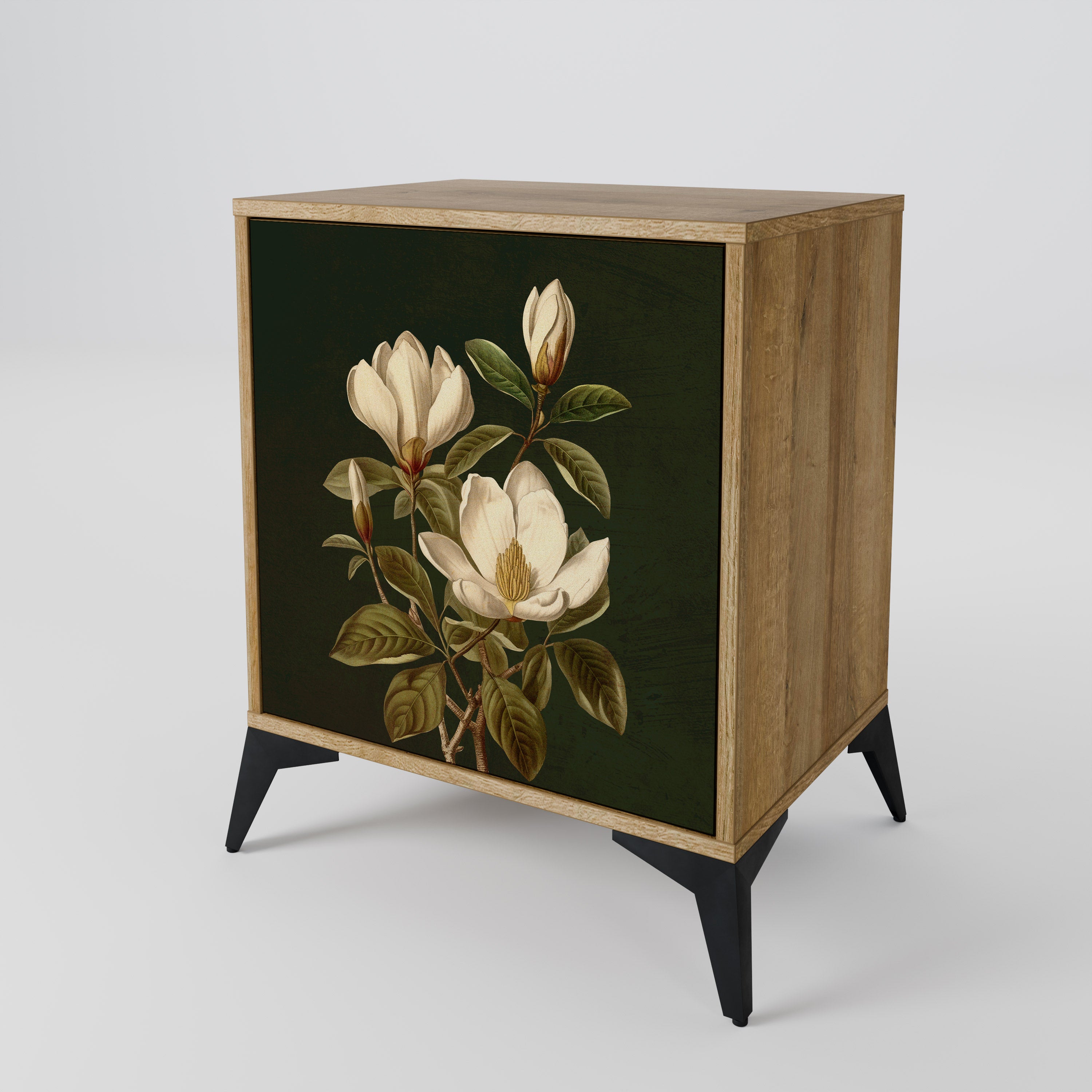 FLORAL NOIR Sideboard mit 1 Tür in Eiche-Optik