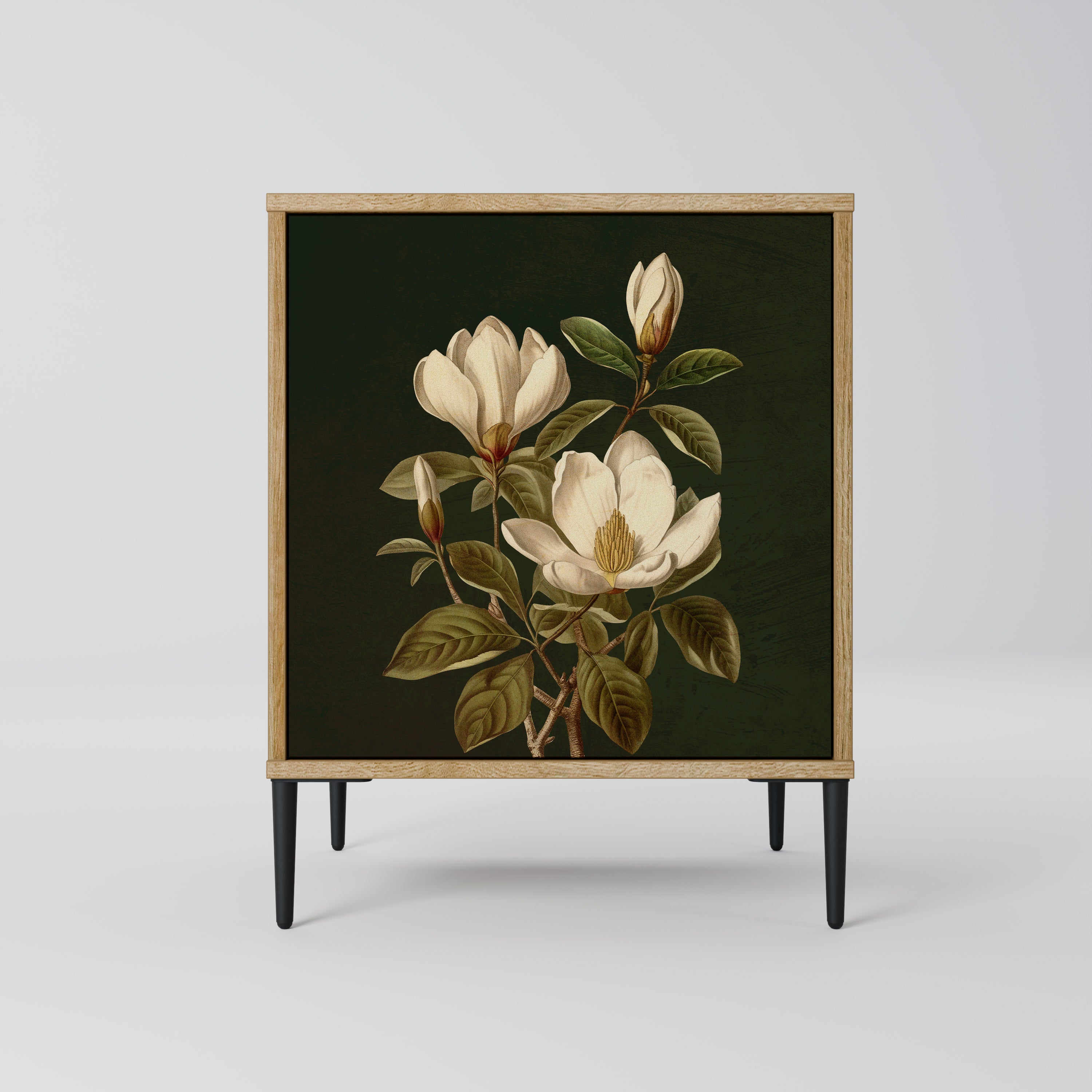 FLORAL NOIR Sideboard mit 1 Tür in Eiche-Optik