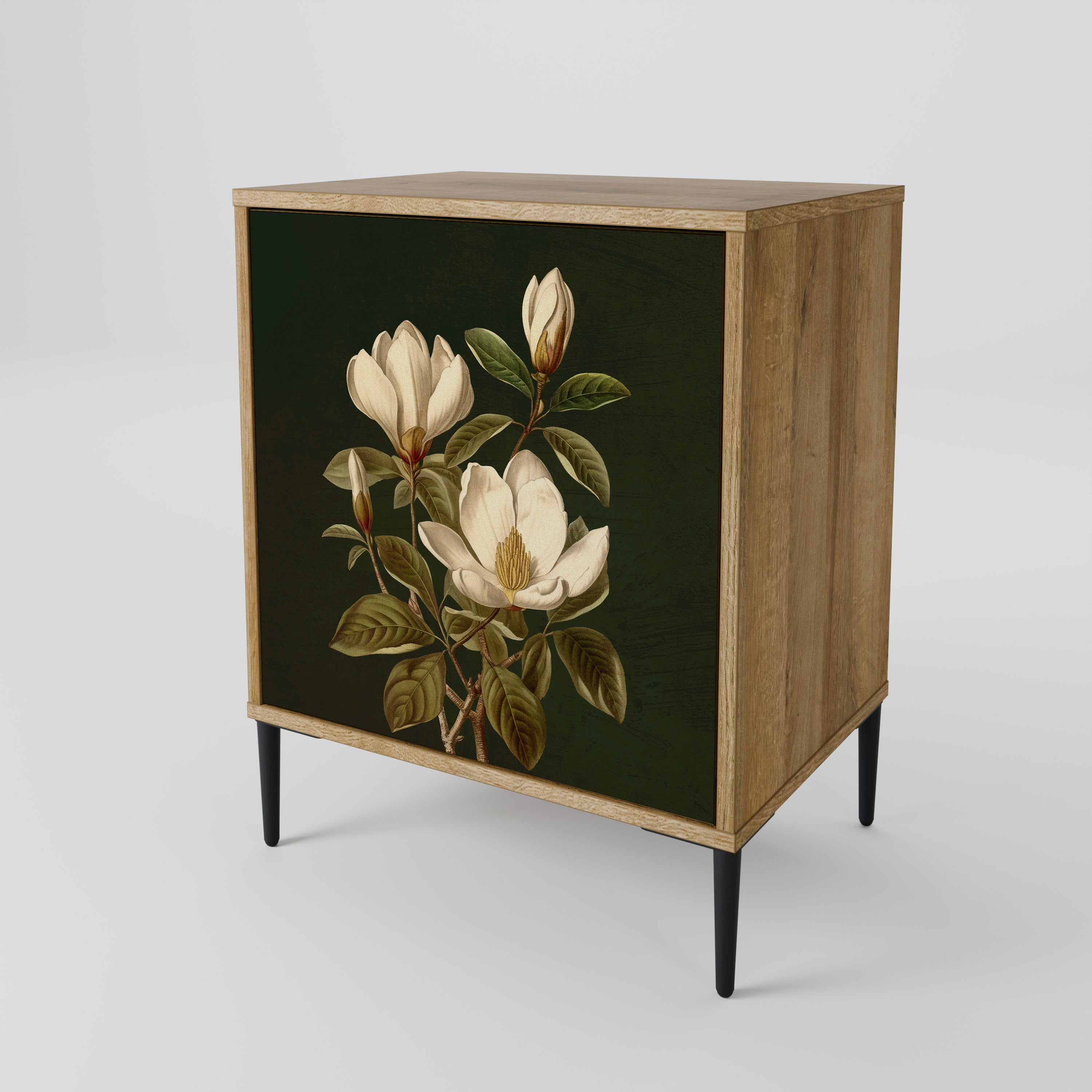 FLORAL NOIR Sideboard mit 1 Tür in Eiche-Optik