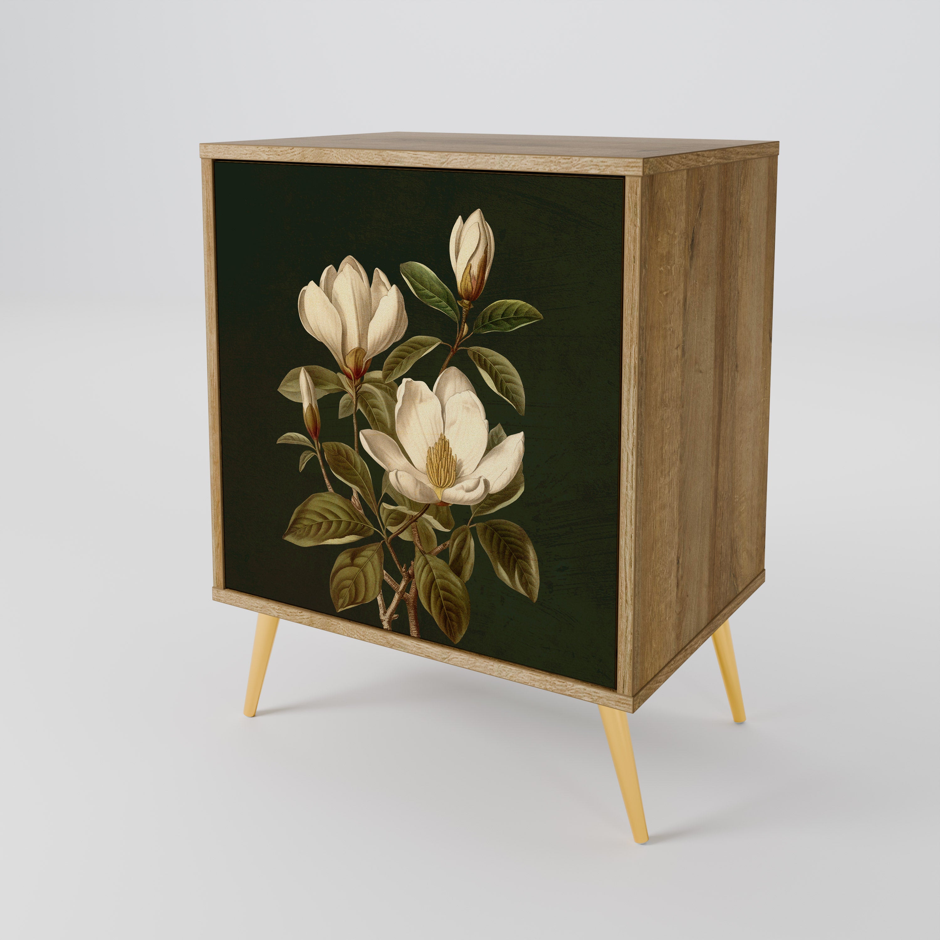 FLORAL NOIR Sideboard mit 1 Tür in Eiche-Optik