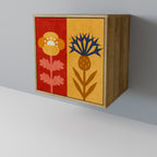 SCANDIC FLOWERET Sideboard mit 1 Tür in Eiche-Optik