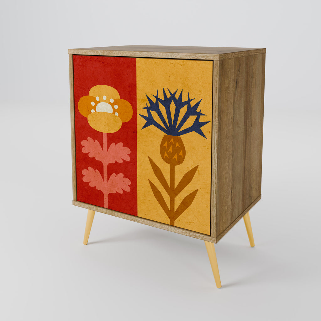 SCANDIC FLOWERET Sideboard mit 1 Tür in Eiche-Optik