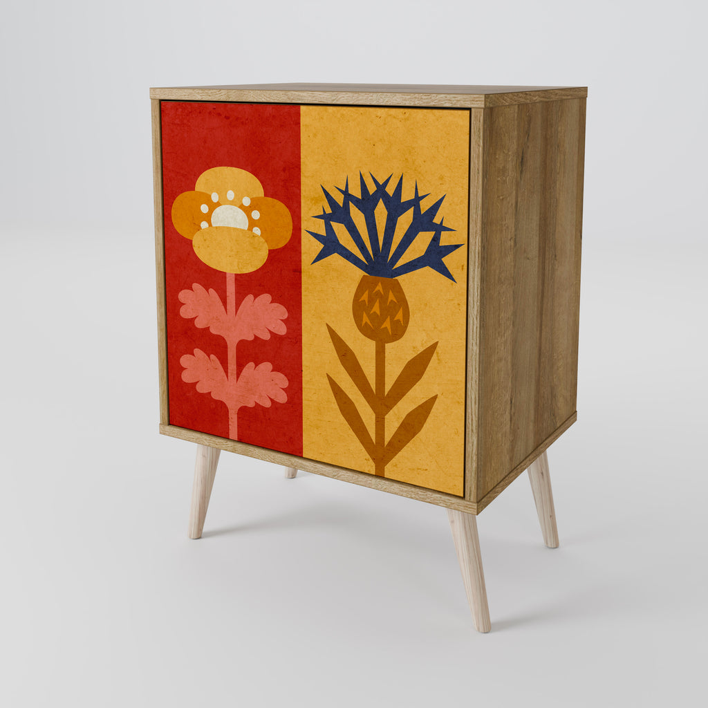 SCANDIC FLOWERET Sideboard mit 1 Tür in Eiche-Optik