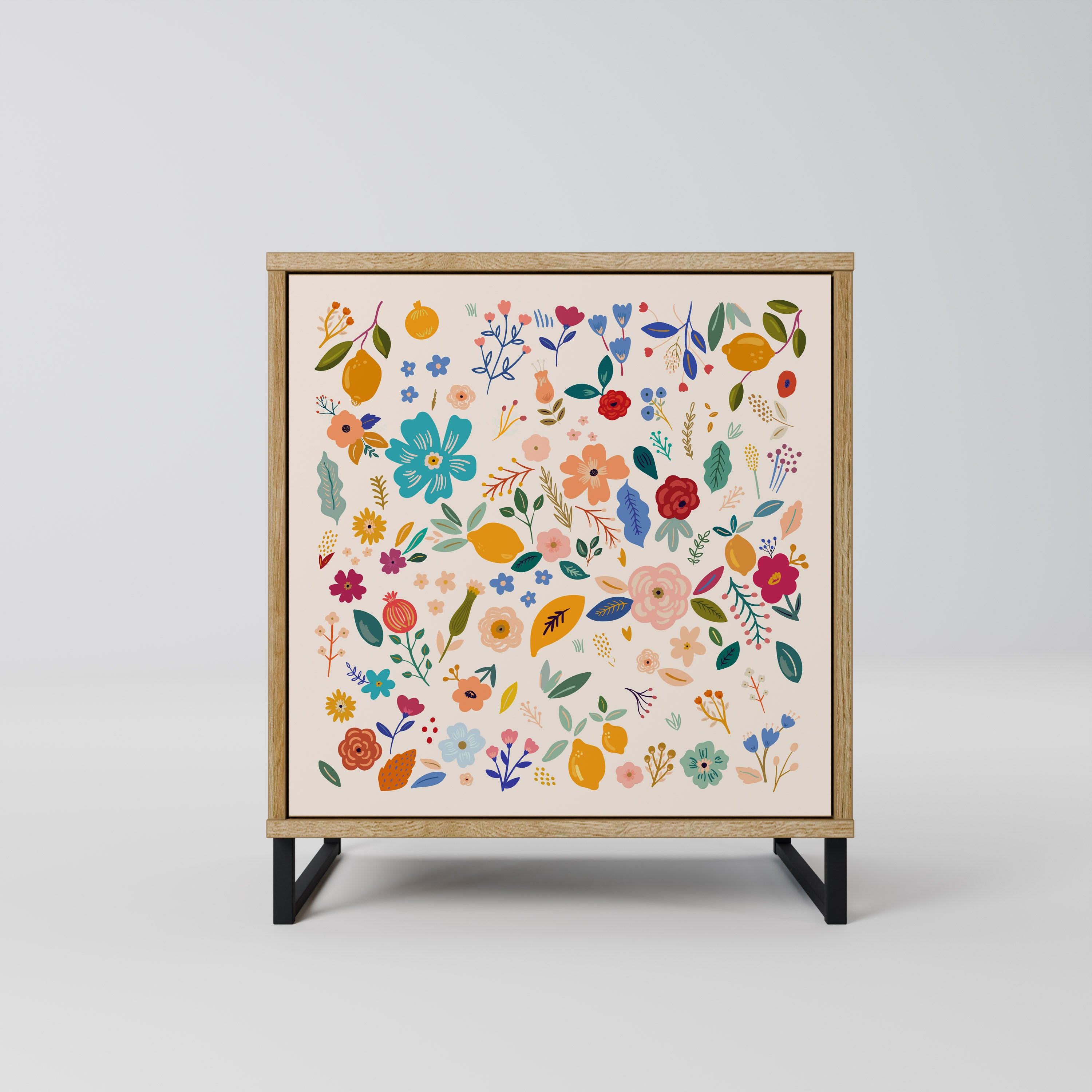 FLORAL COMBINATION Sideboard mit 1 Tür in Eiche-Optik